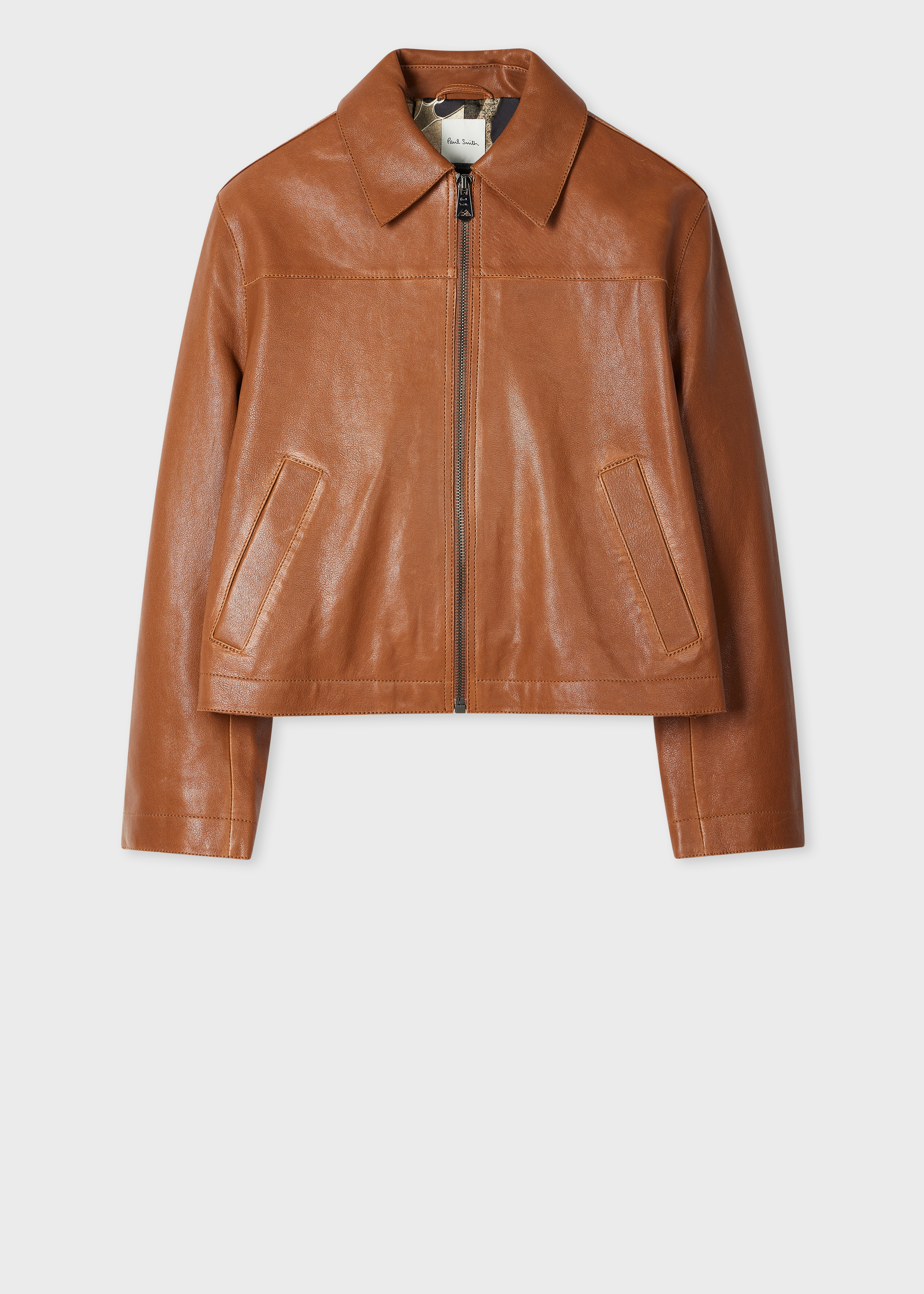 Women's Tan Leather Jacket Paul Smith