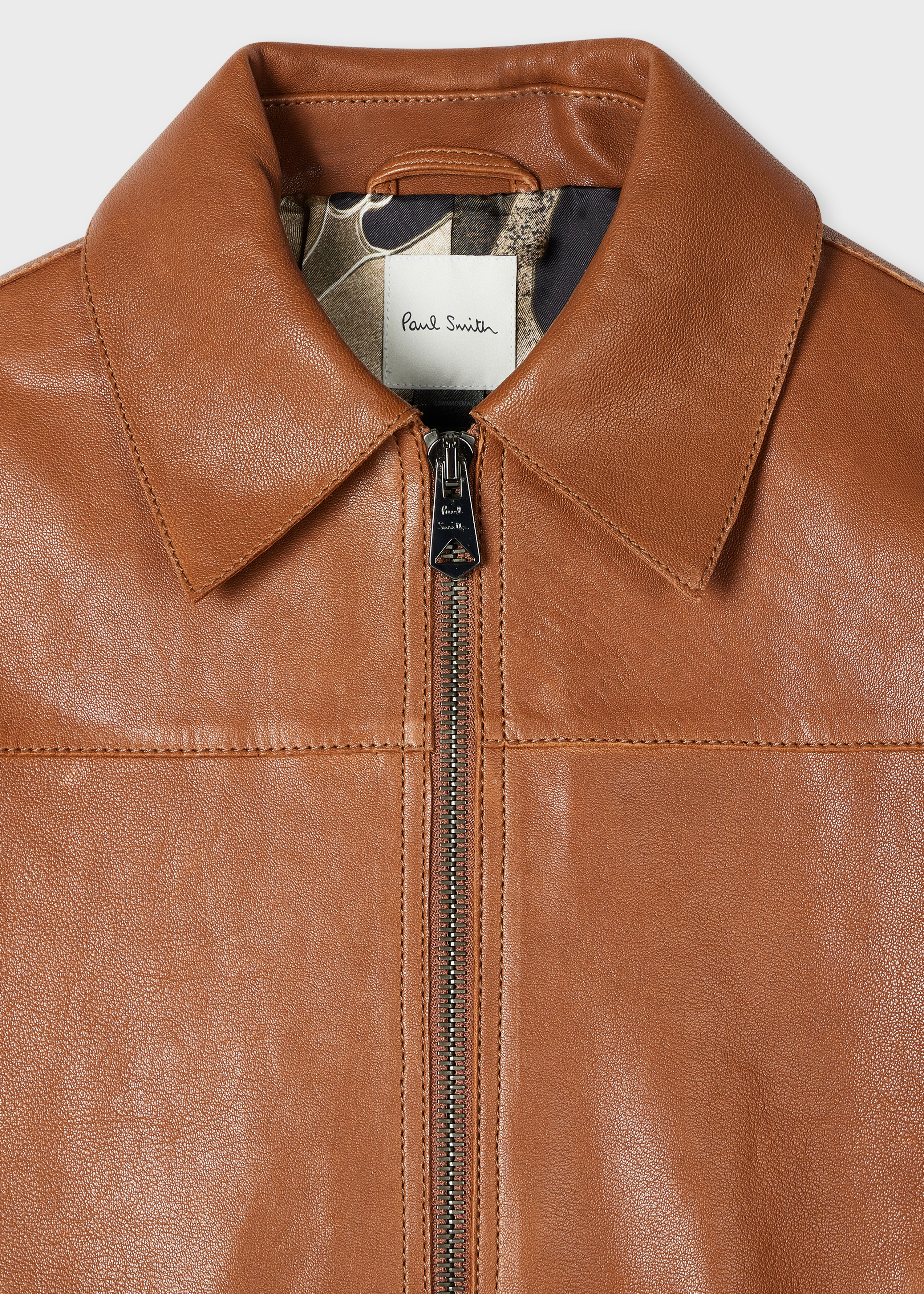 Women's Tan Leather Jacket Paul Smith