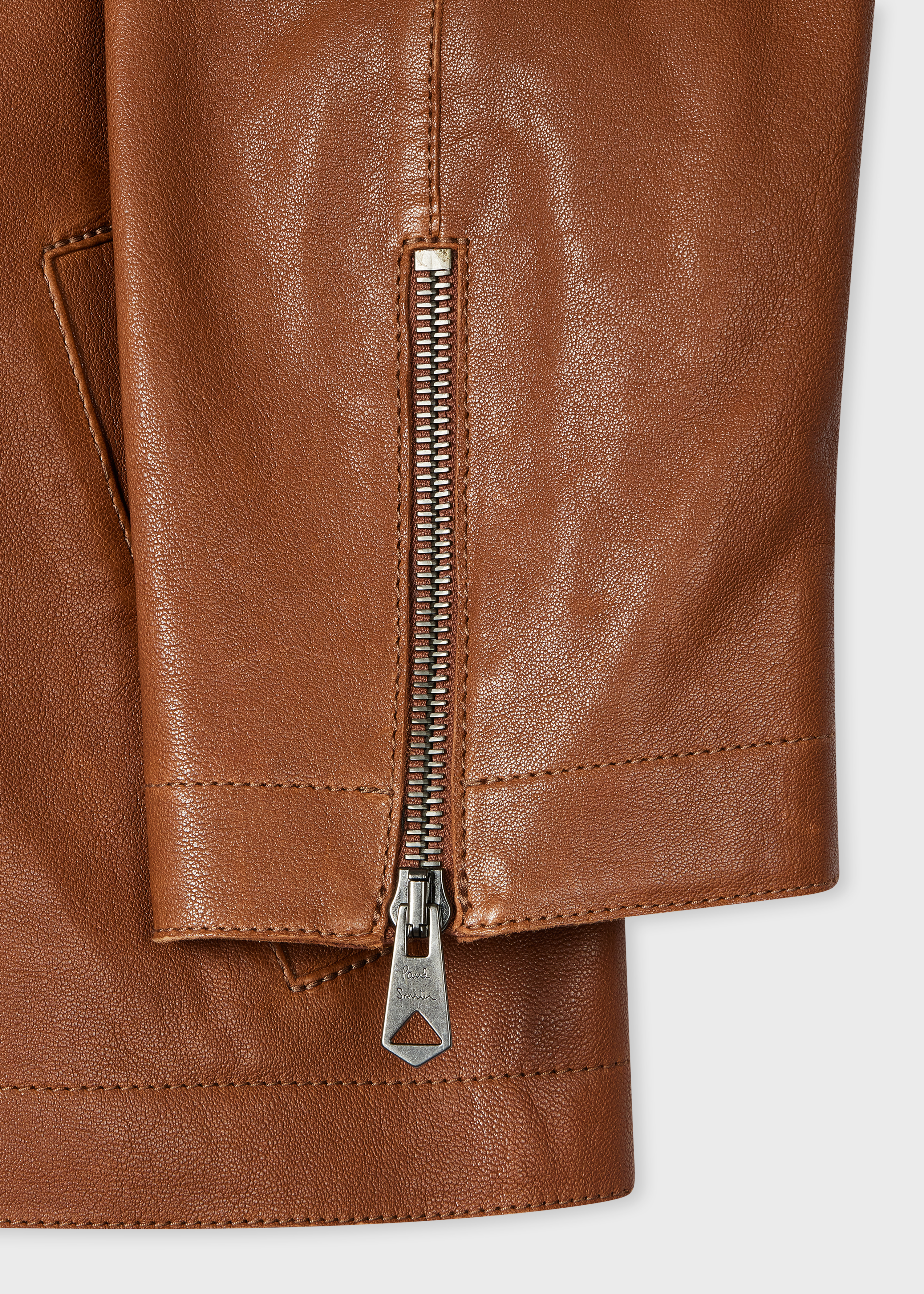 Women's Tan Leather Jacket Paul Smith