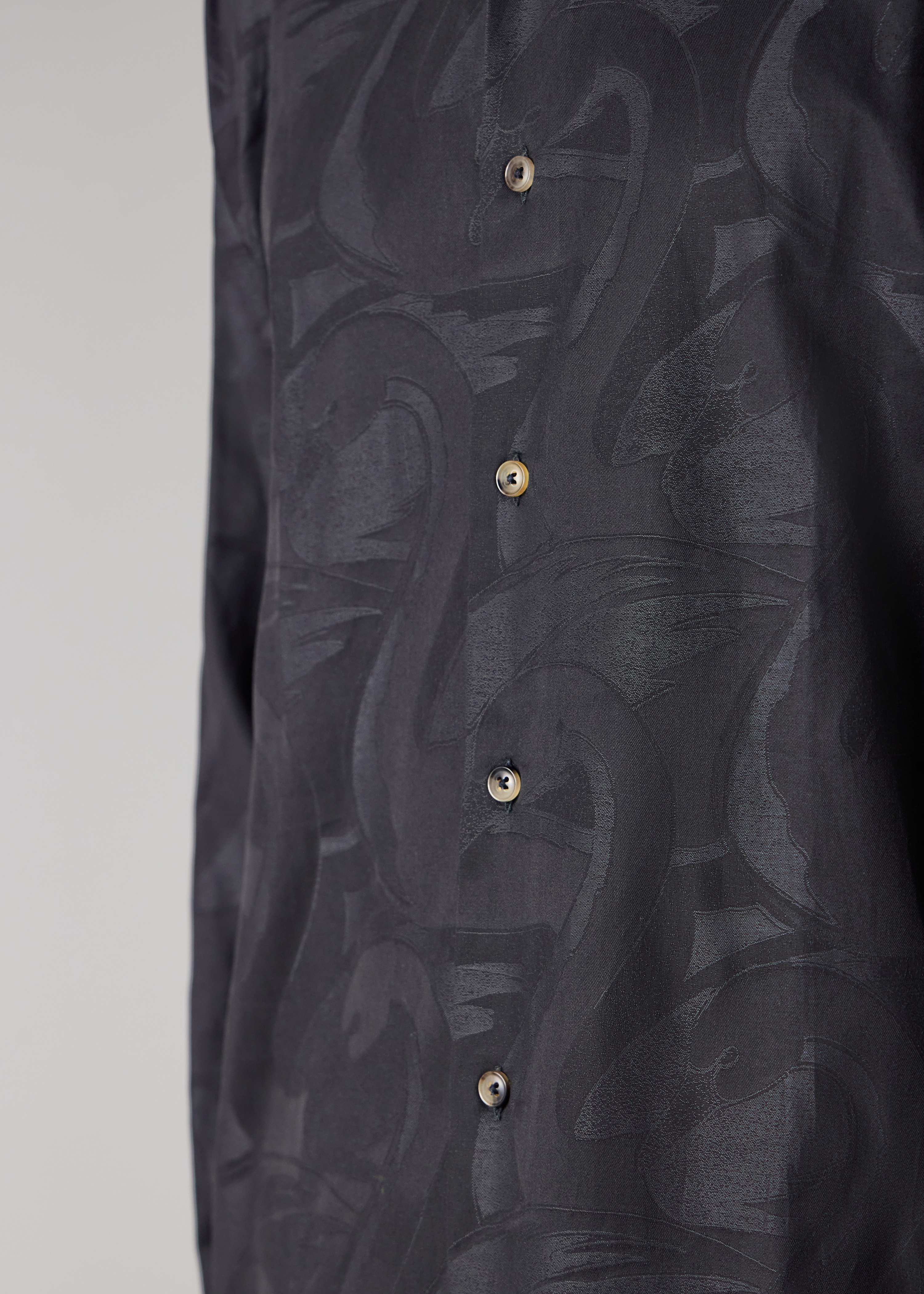 Black 'Swan' Jacquard Cotton Shirt