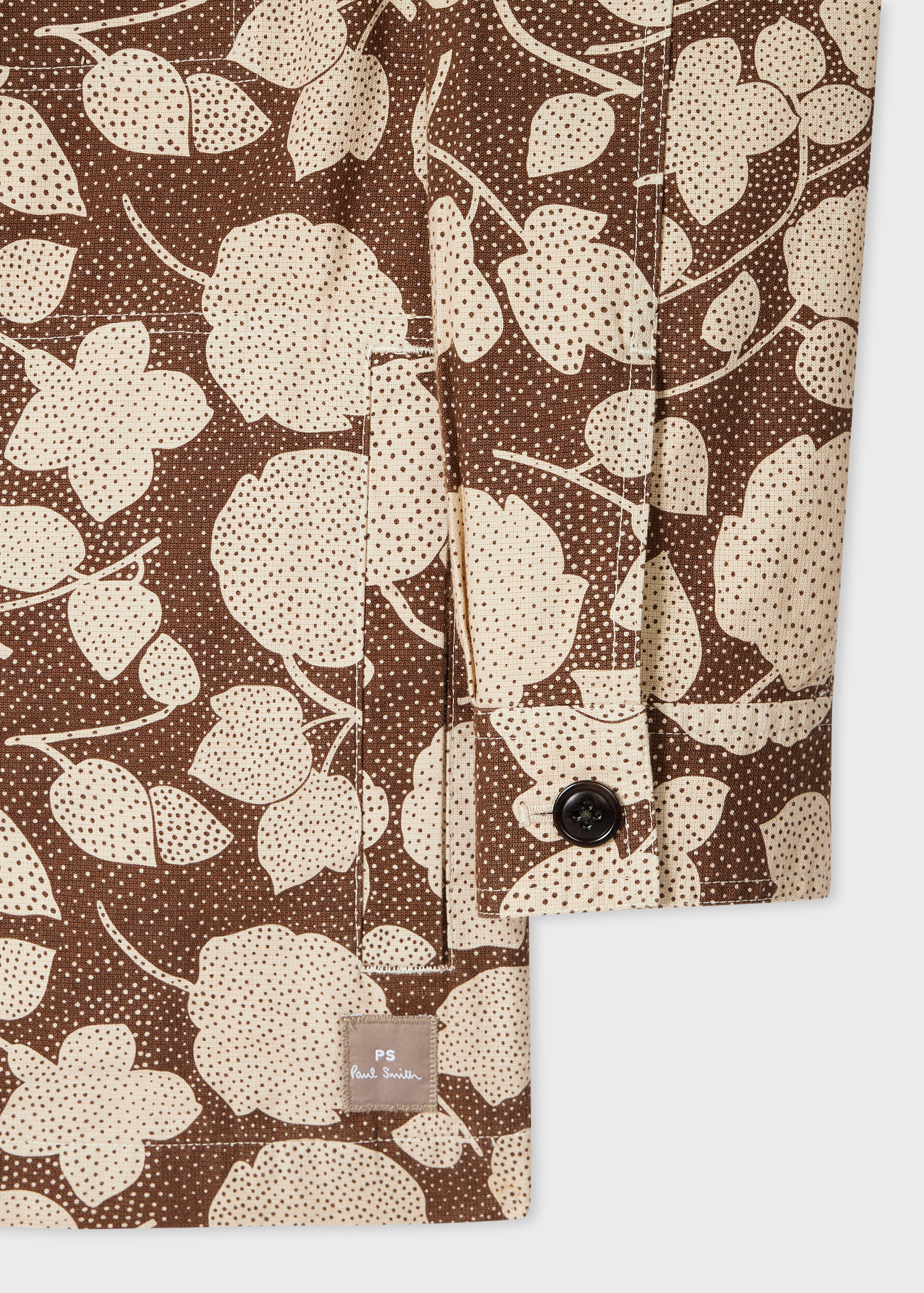 PS Paul Smith Brown 'Perforated Floral' Cotton Zip Jacket | King's