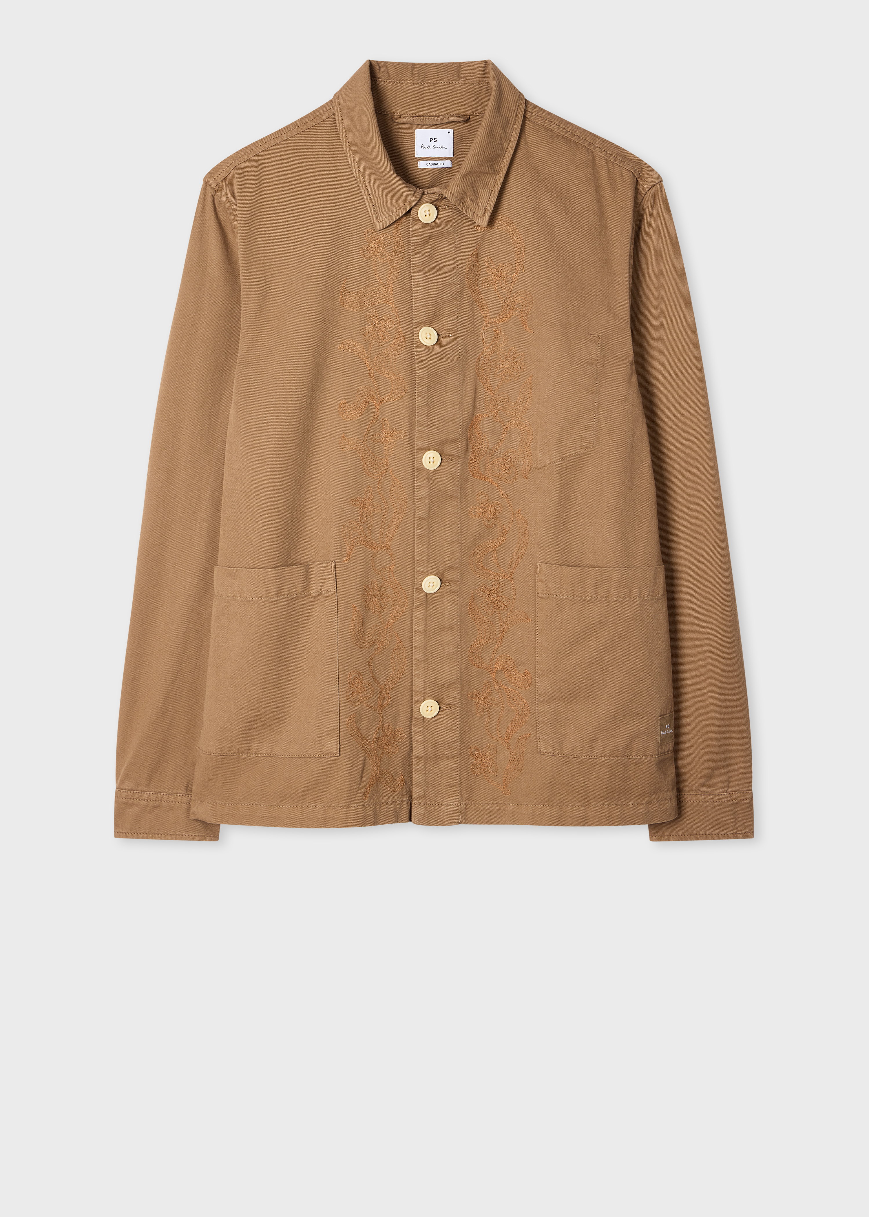 ジャケット・アウター 90s paul smith stitch embroidery jacket PS Paul Smith Tan Cotton-Twill 'Stitch Stripe' Work Jacket