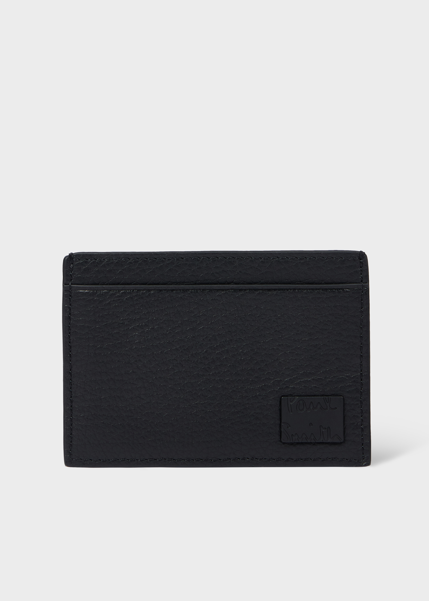 Men's Black Grained Leather Card Holder