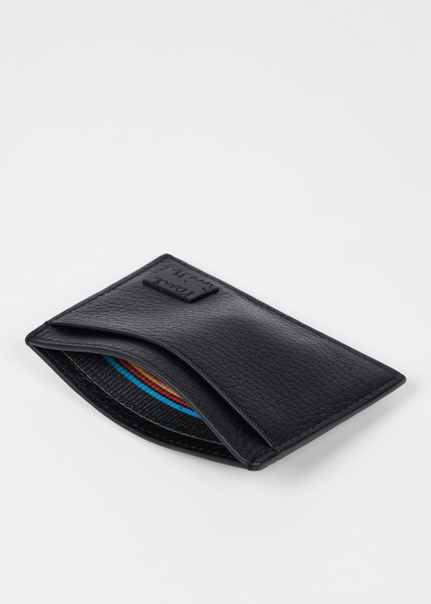 Men's Black Grained Leather Card Holder