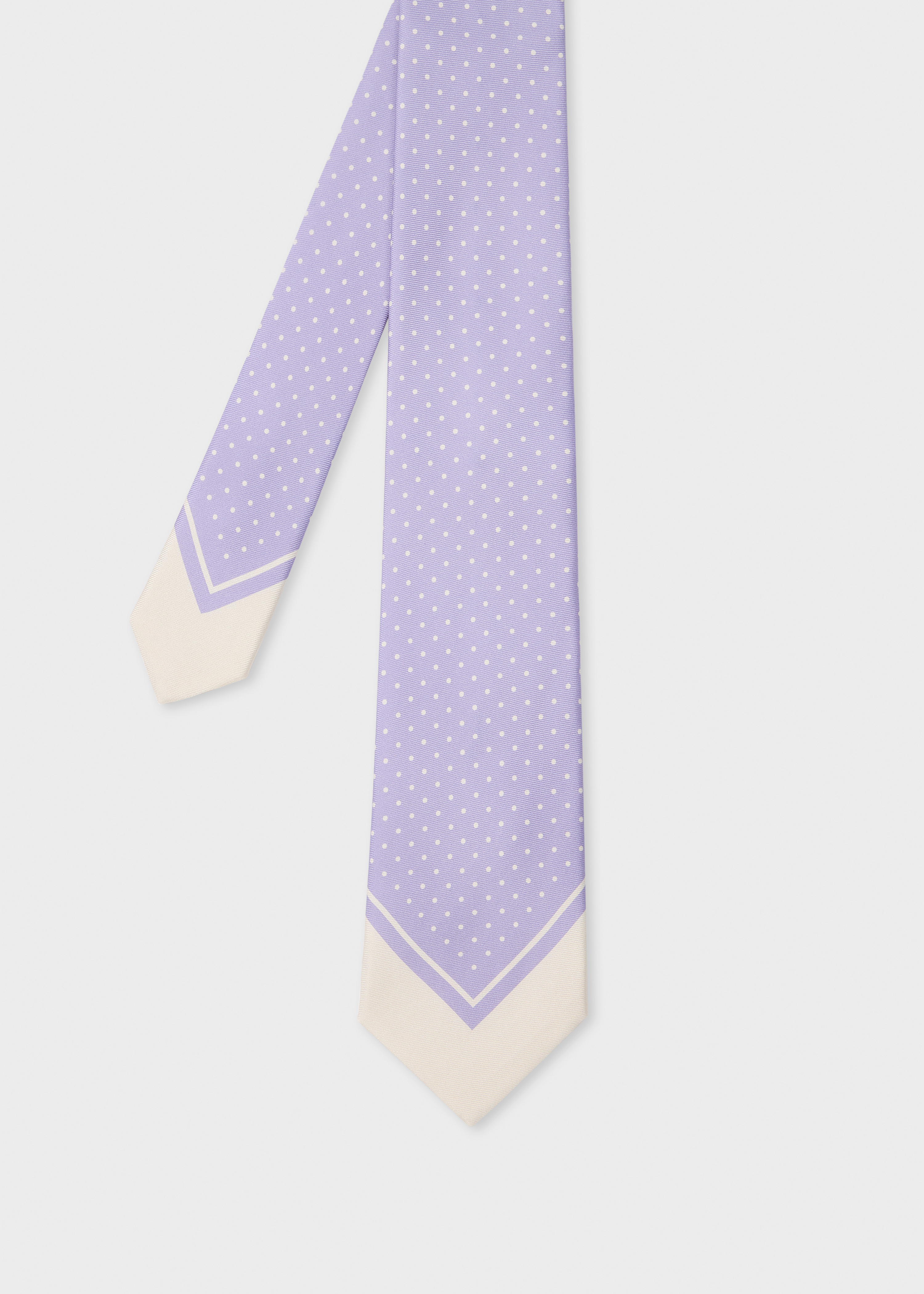 Paul Smith Navy Blue Silk Polka Dot Contrast Tie | King's Cross