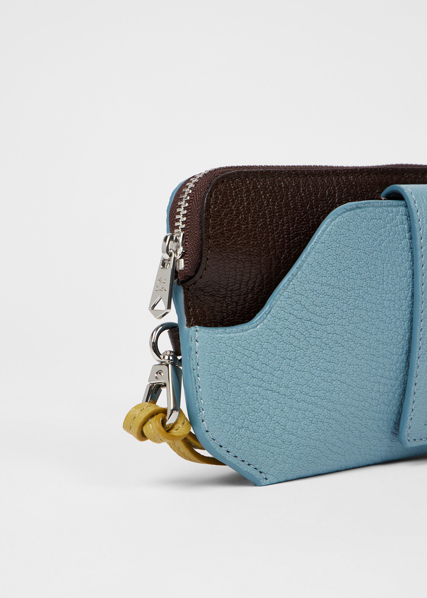 Light Blue Leather Travel Pouch