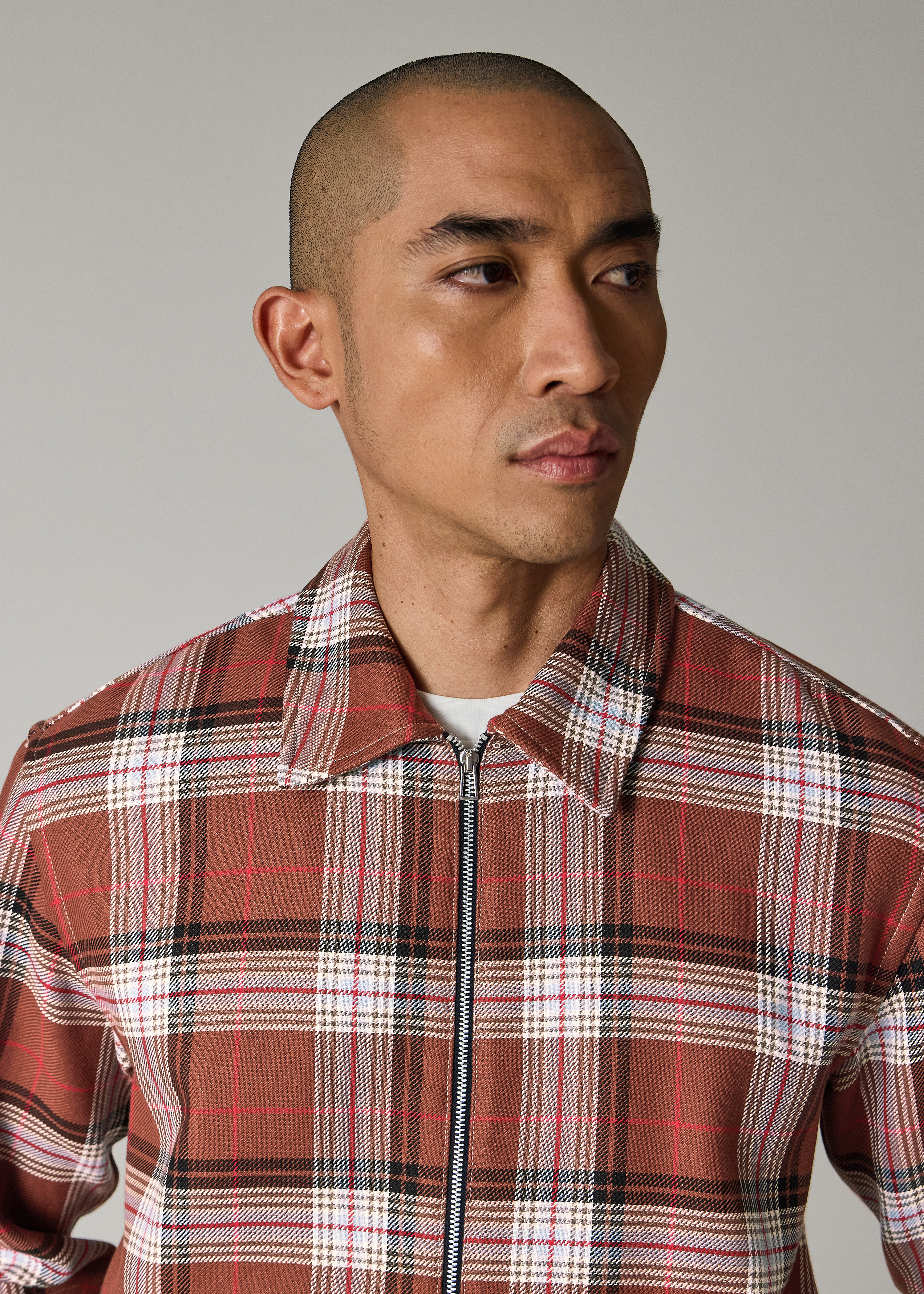 Universal Works Brown Sedona Tweed Zip Shirt | King's Cross