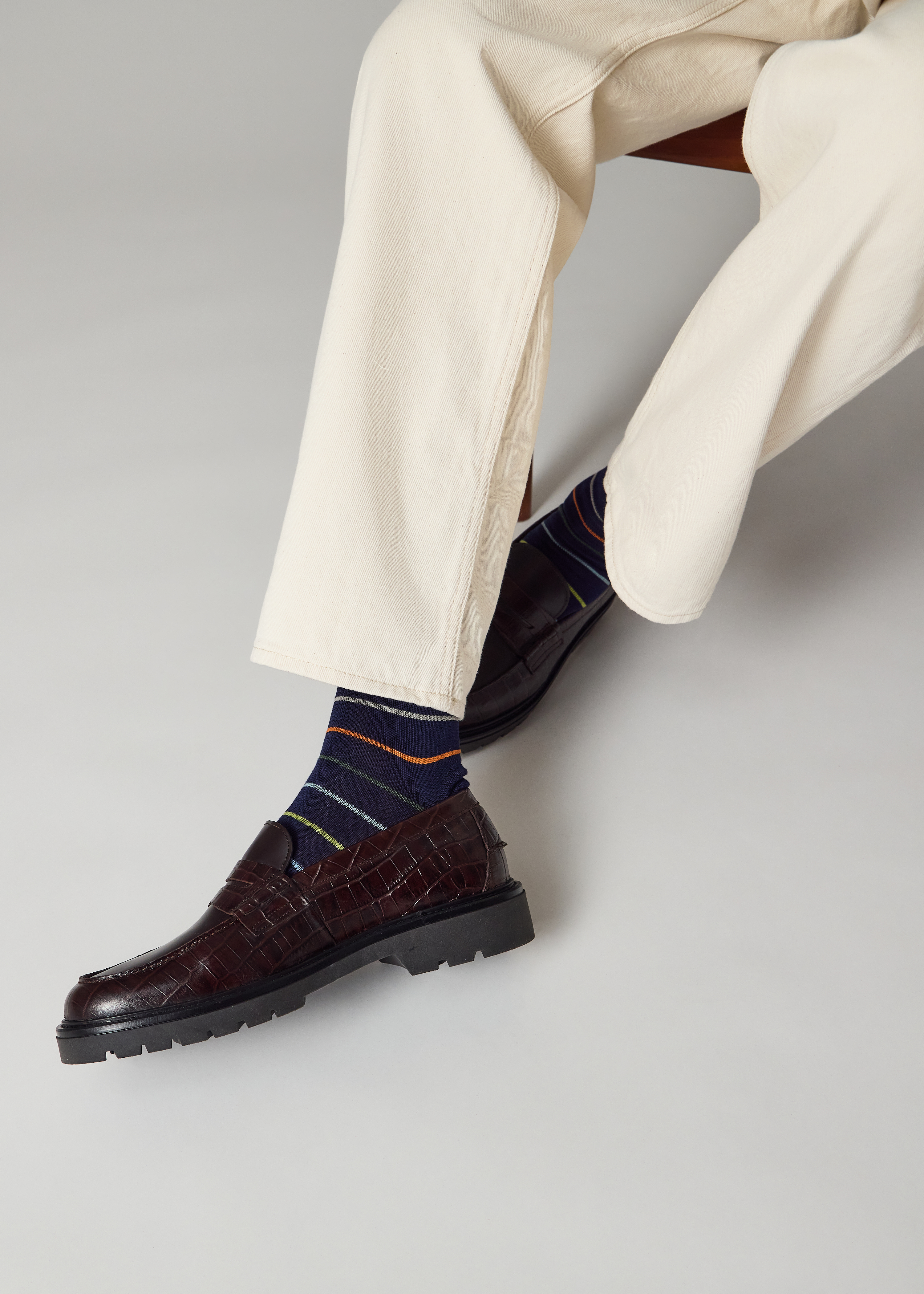 Men's Brown Croc-Emboss 'Bolzano' Loafers
