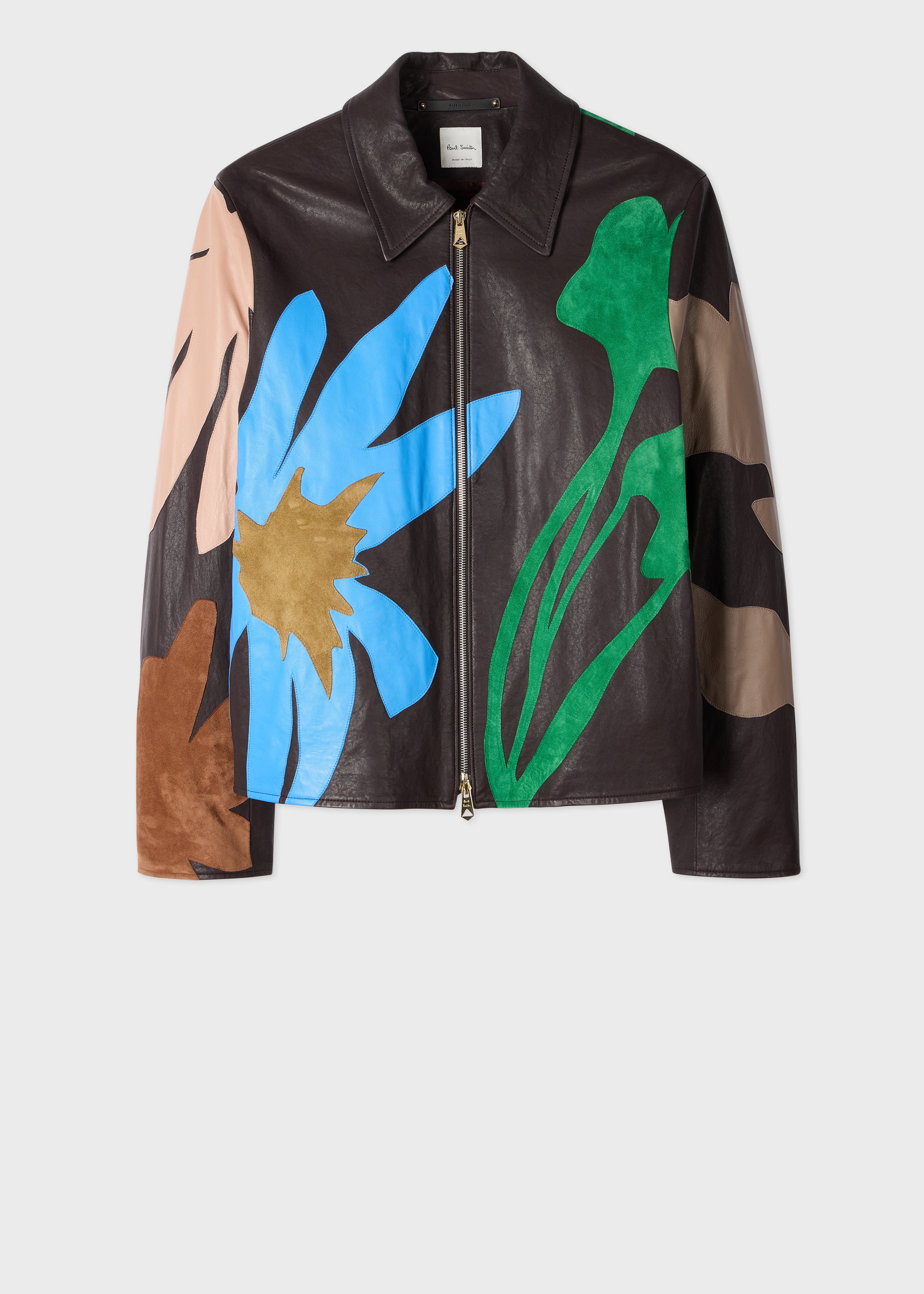 Men's Soft Lamb Leather Floral Jacket