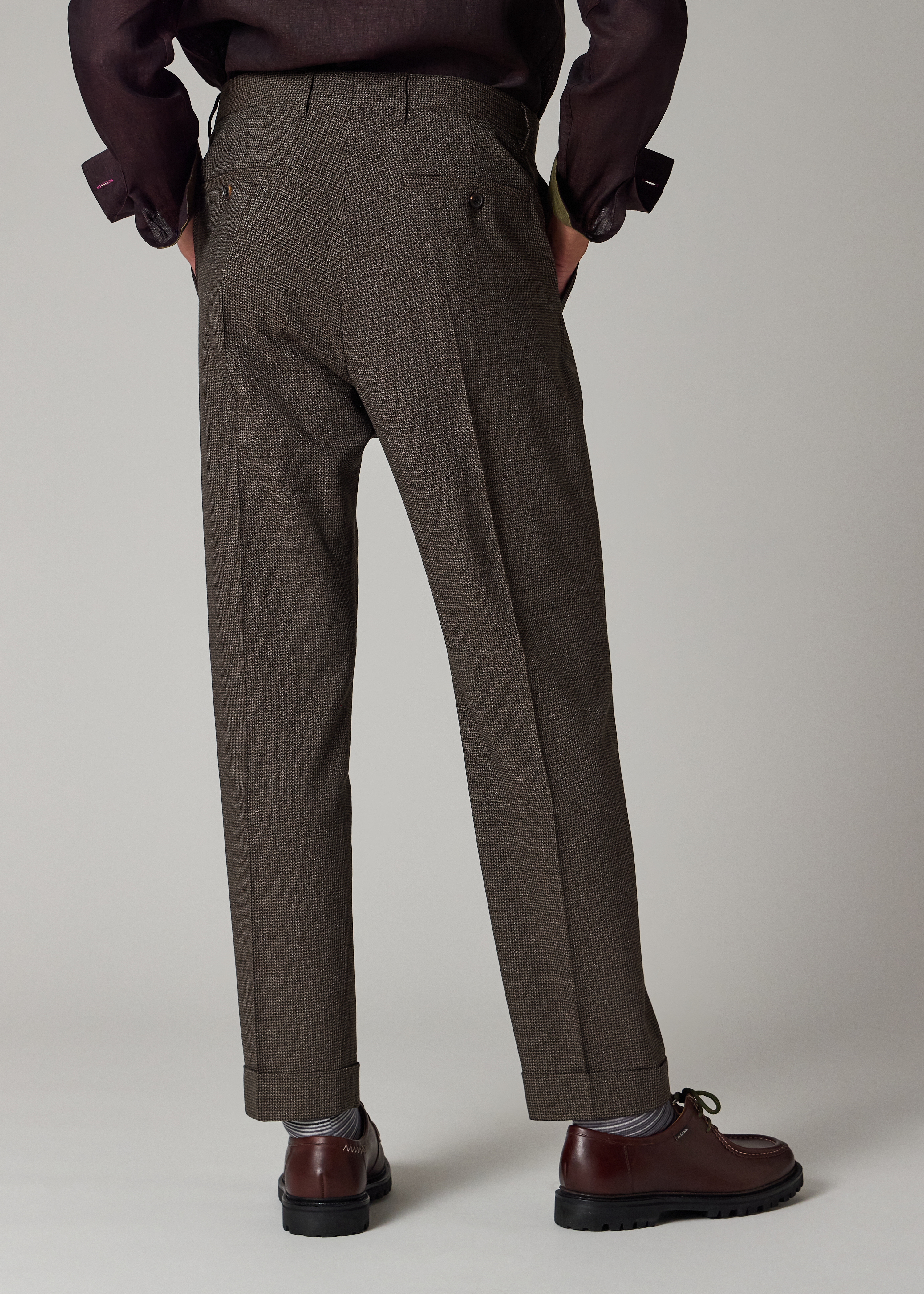 Paul Smith Black Two-Ply Hopsack Wool Pleat Front Trousers