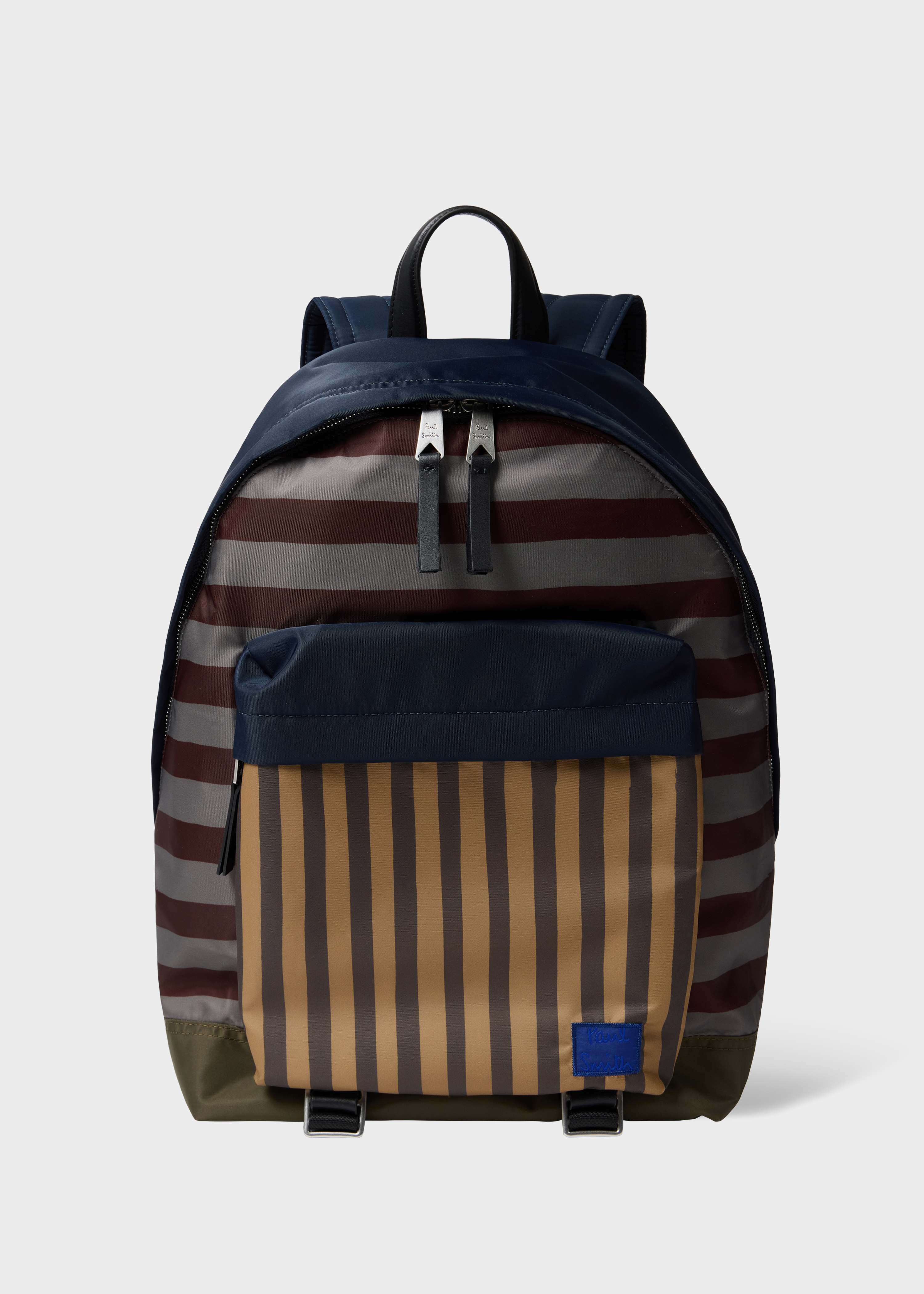 Paul Smith Green 'Laser Stripe' Recycled Nylon Backpack | King's Cross