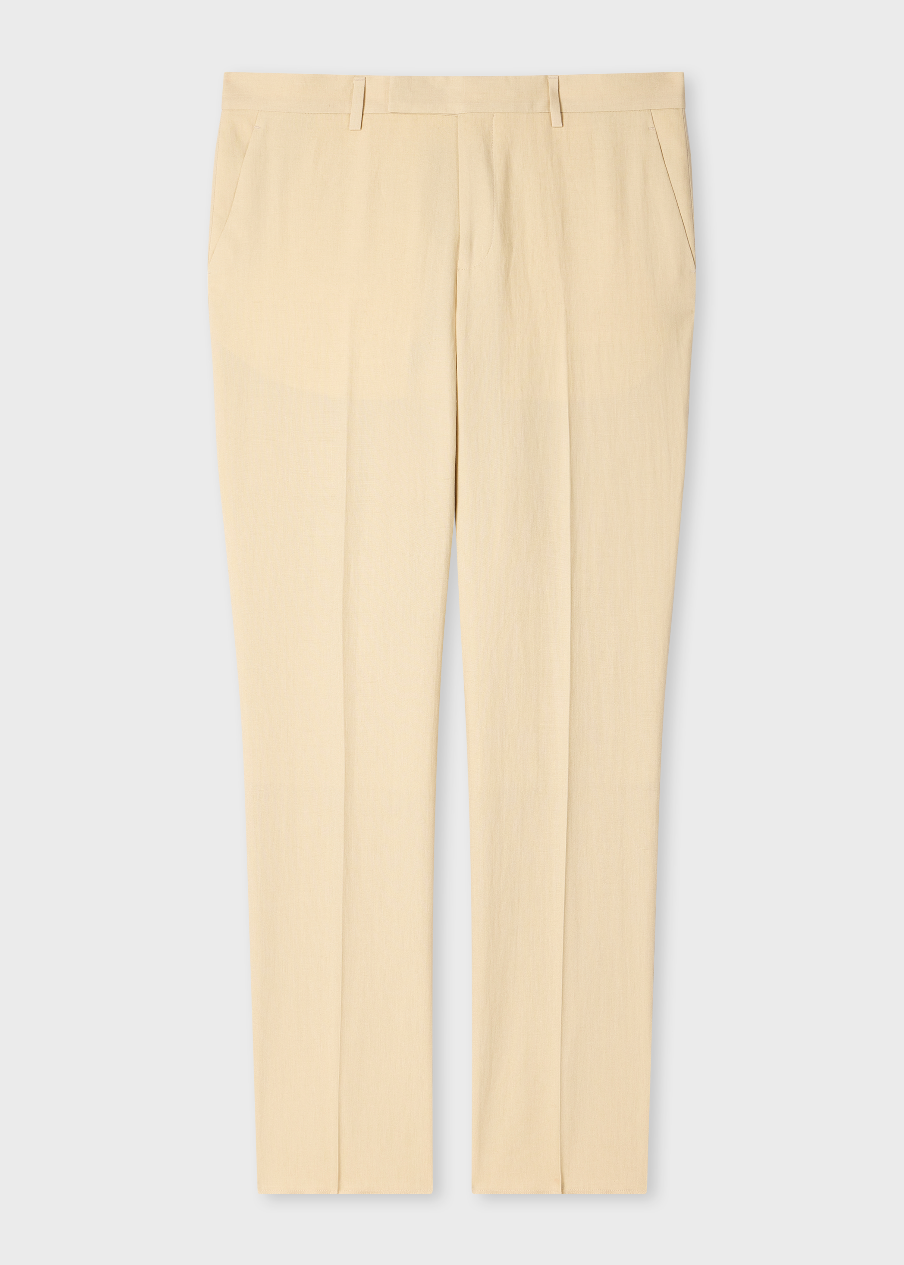Tapered-Fit Ecru Linen Trousers