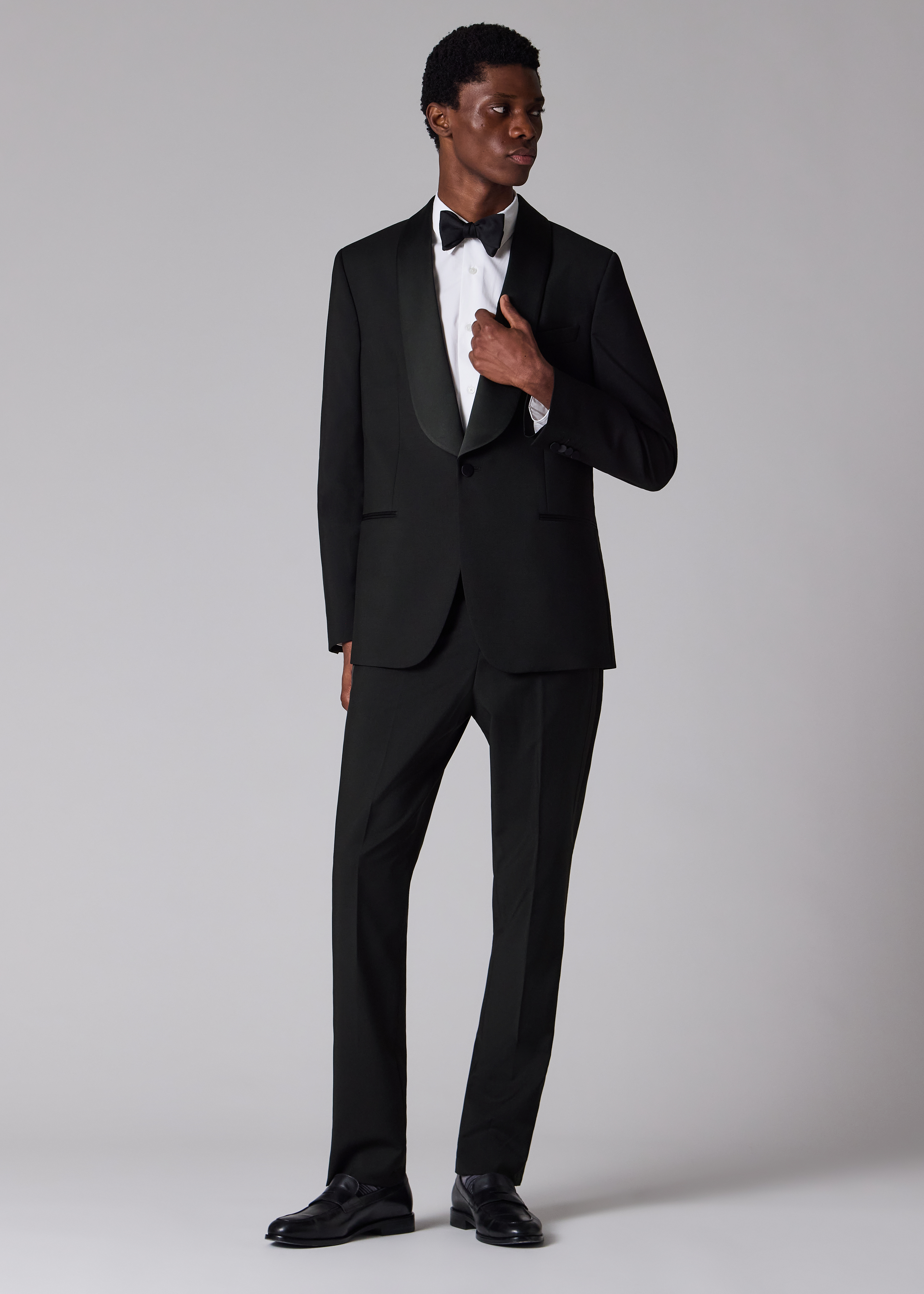 Black Wool-Mohair Evening Blazer thumbnail 3