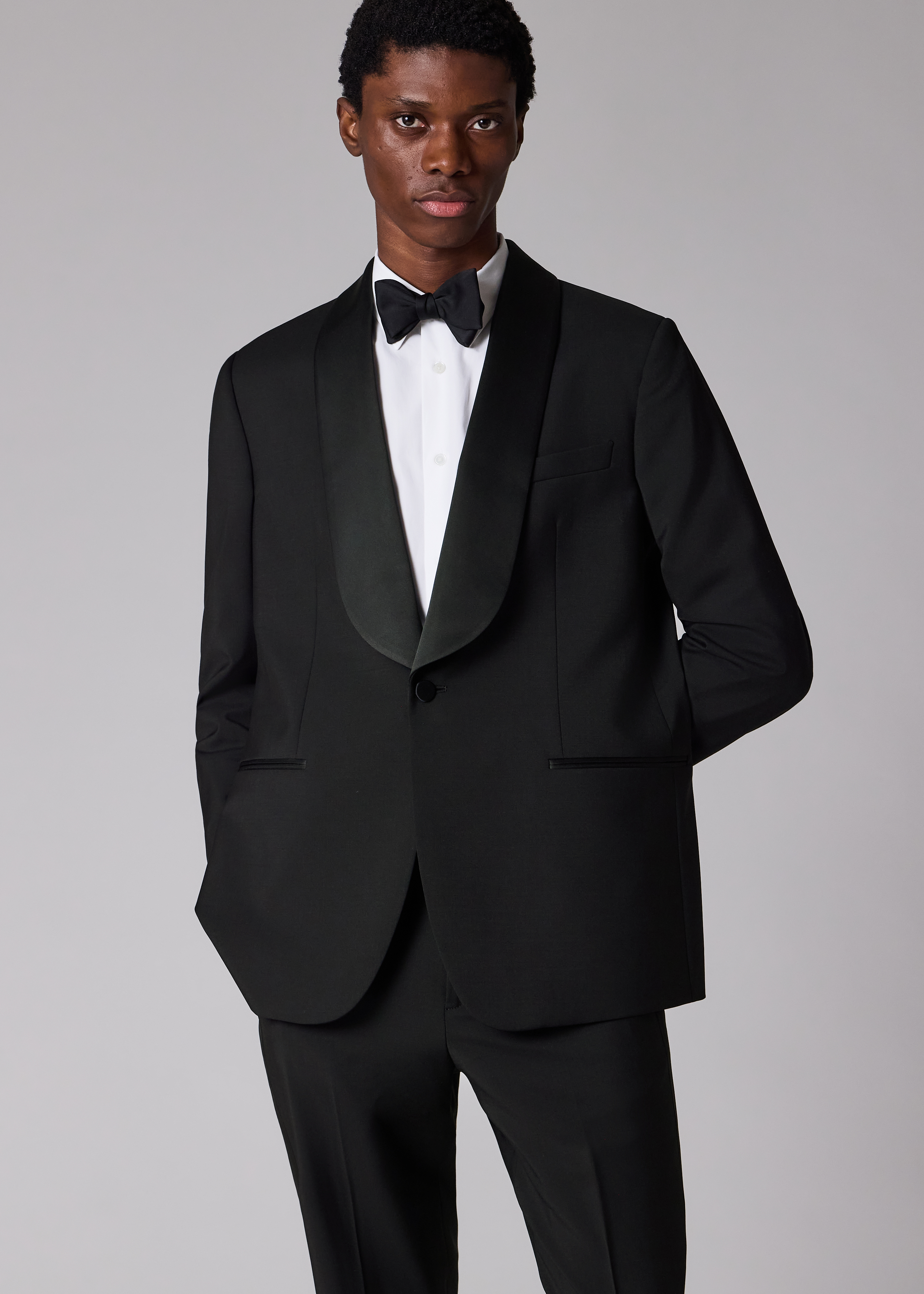 Black Wool-Mohair Evening Blazer thumbnail 2