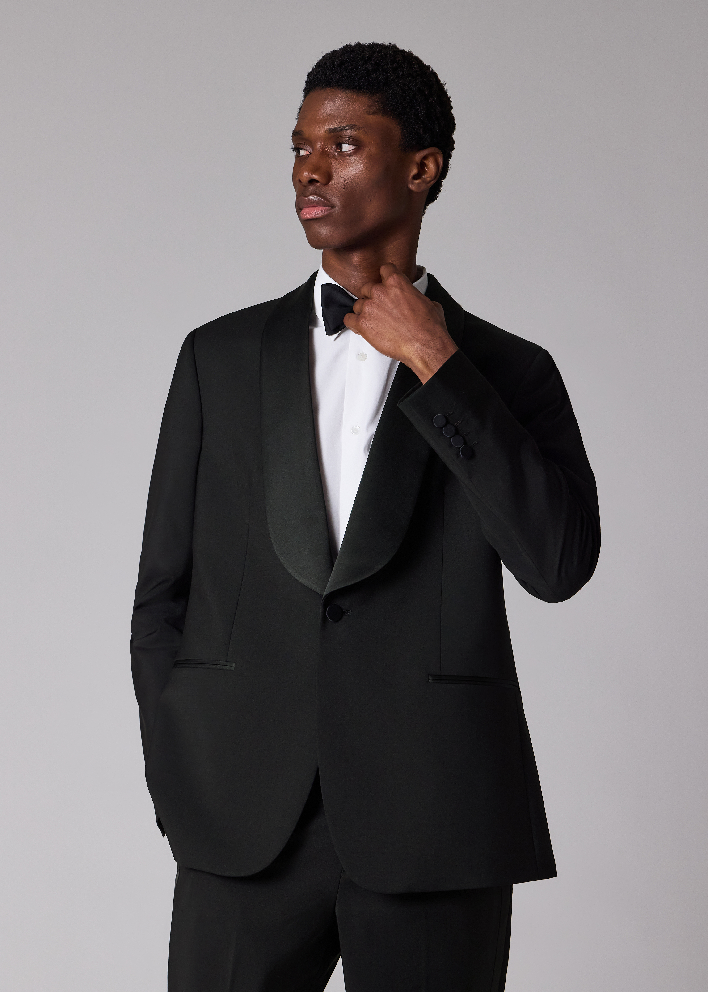 Black Wool-Mohair Evening Blazer primary image