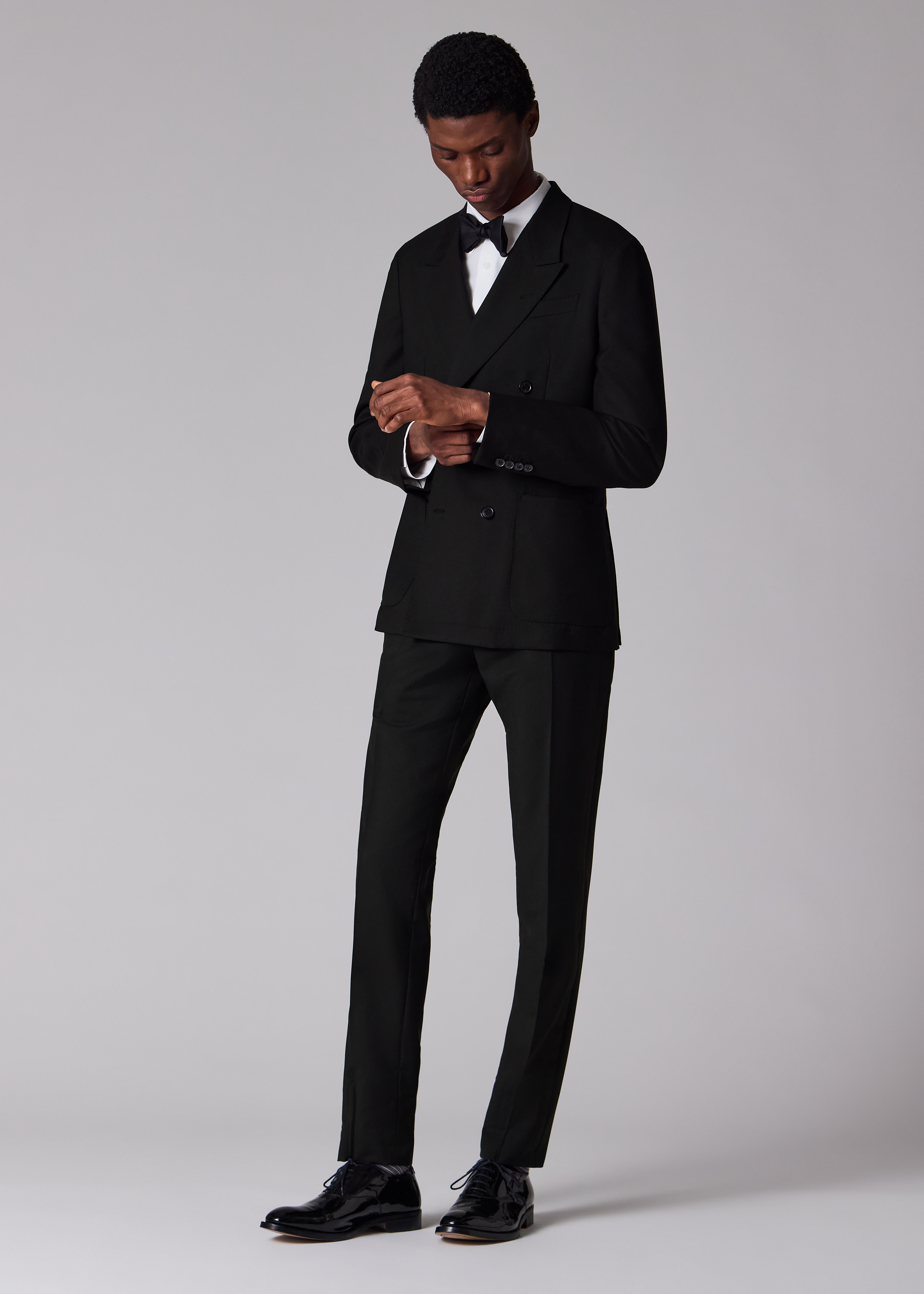 A Suit To Travel In - Black Double-Breasted Wool Blazer thumbnail 6