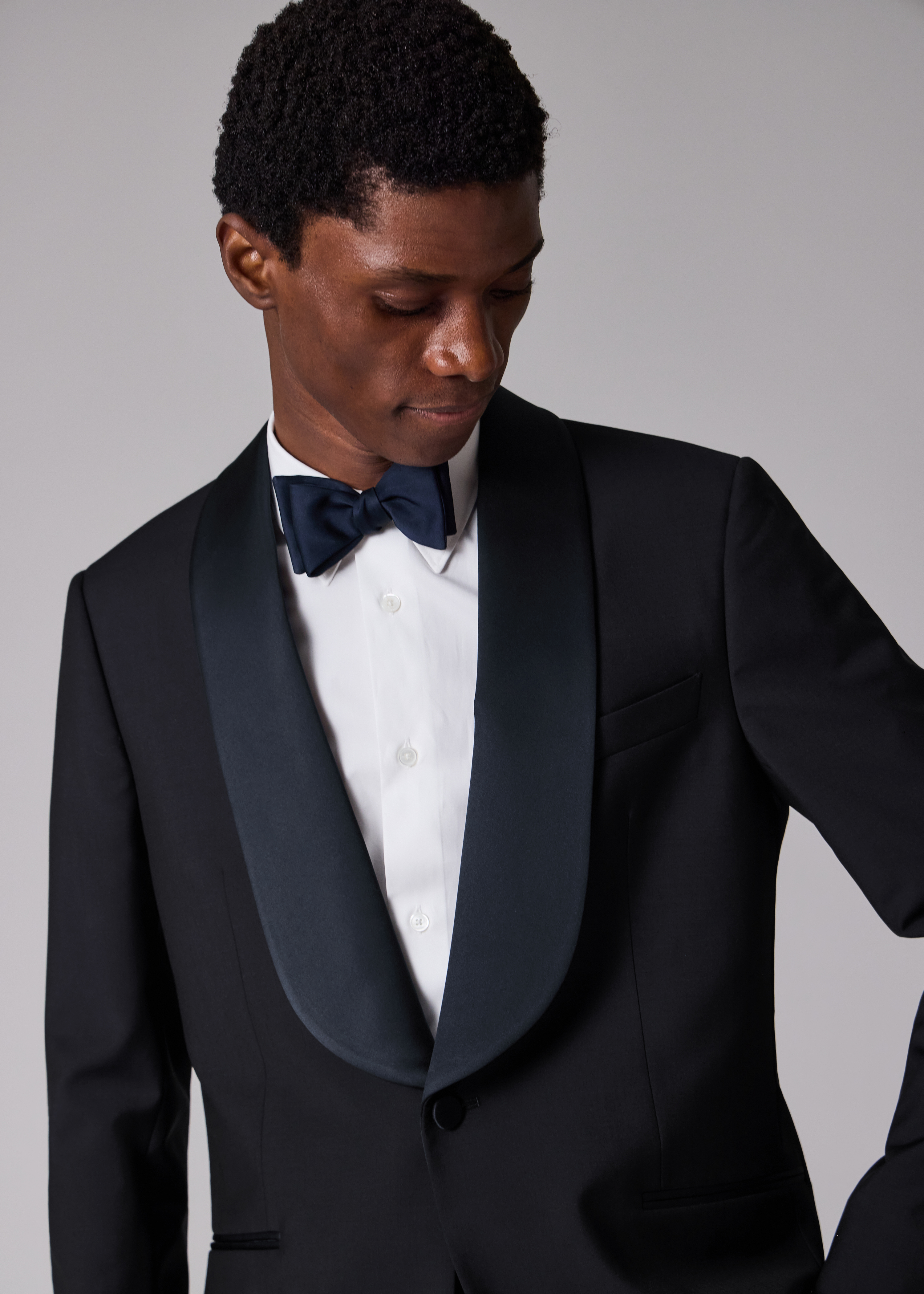 Navy Wool-Mohair Evening Blazer thumbnail 7