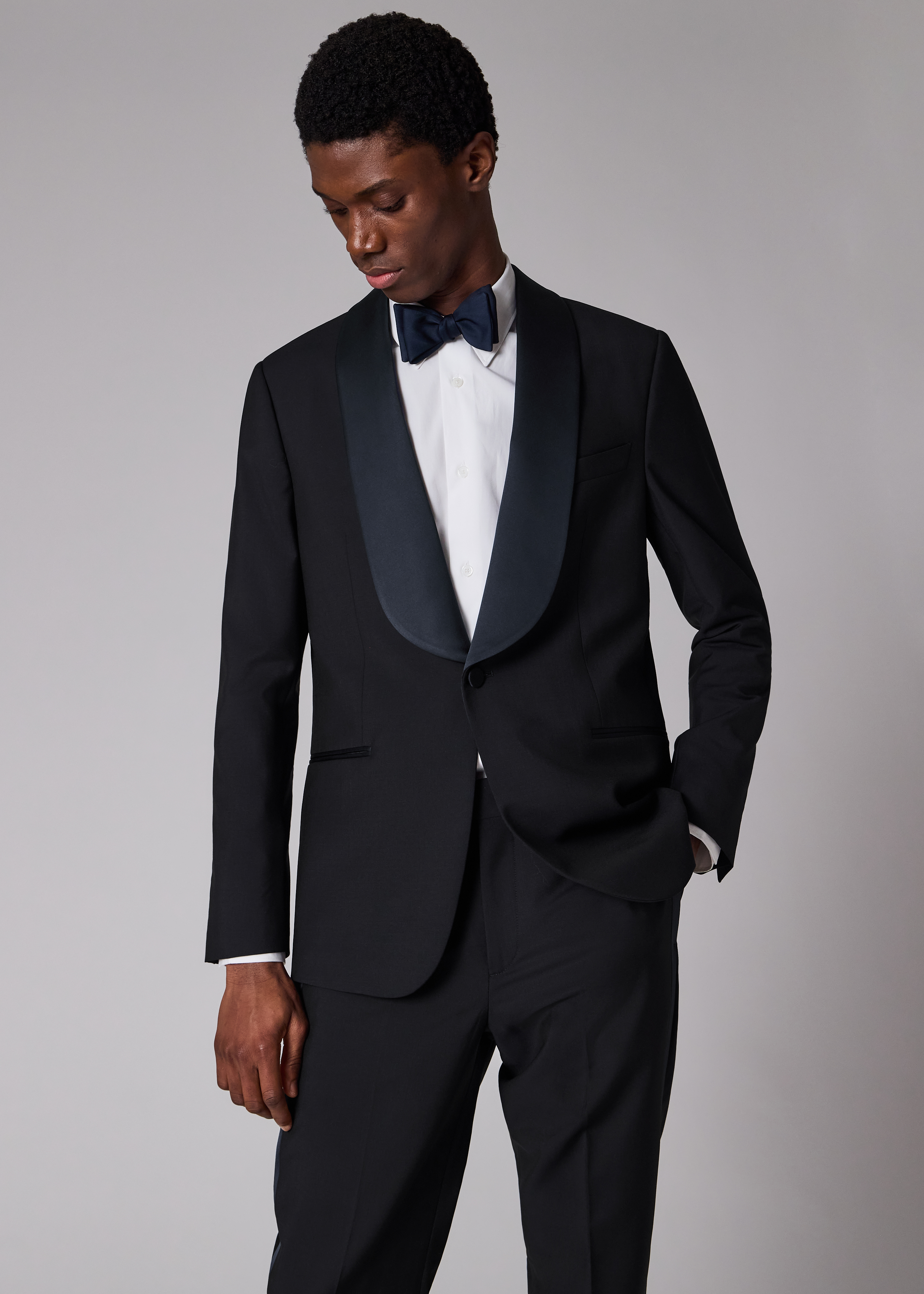 Navy Wool-Mohair Evening Blazer thumbnail 5