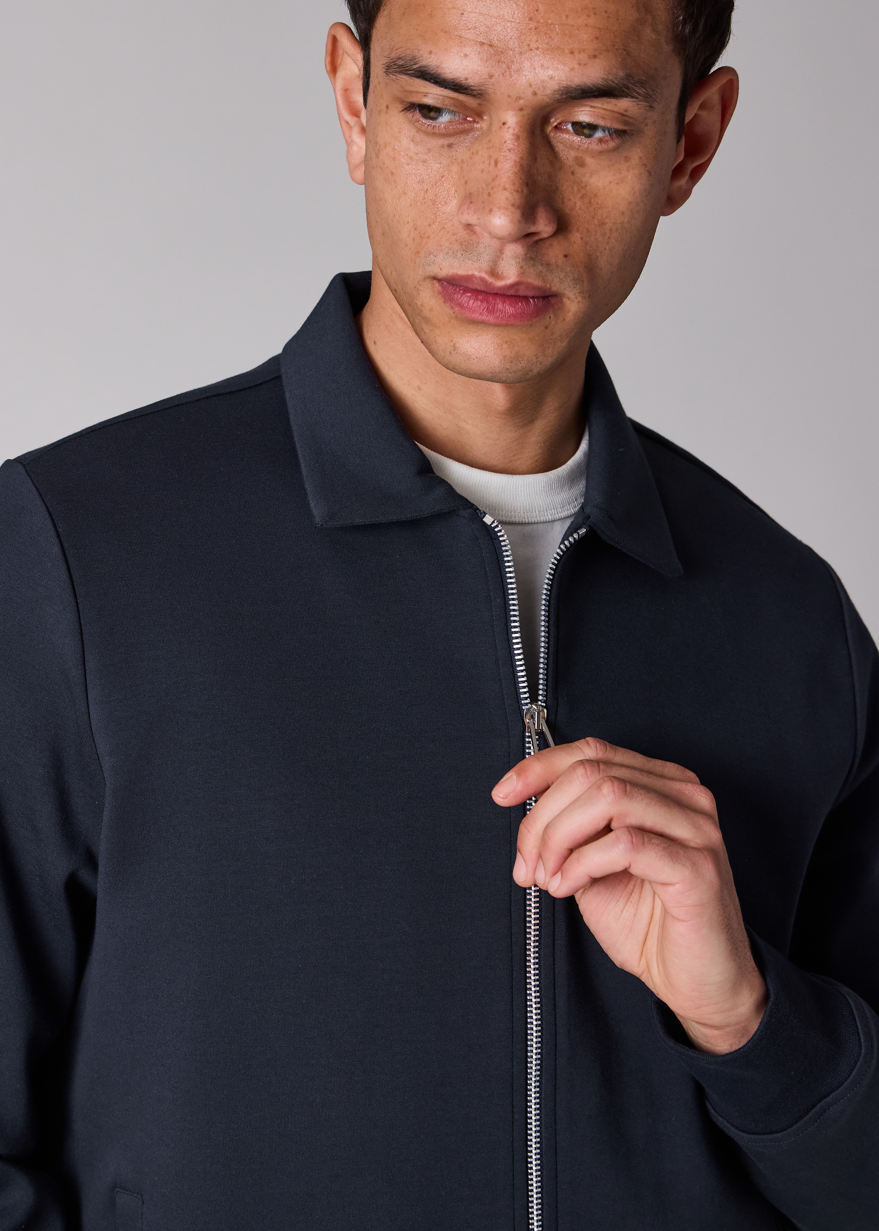 PS Paul Smith Navy Double-Face Jersey Zip-Front Sweatshirt 