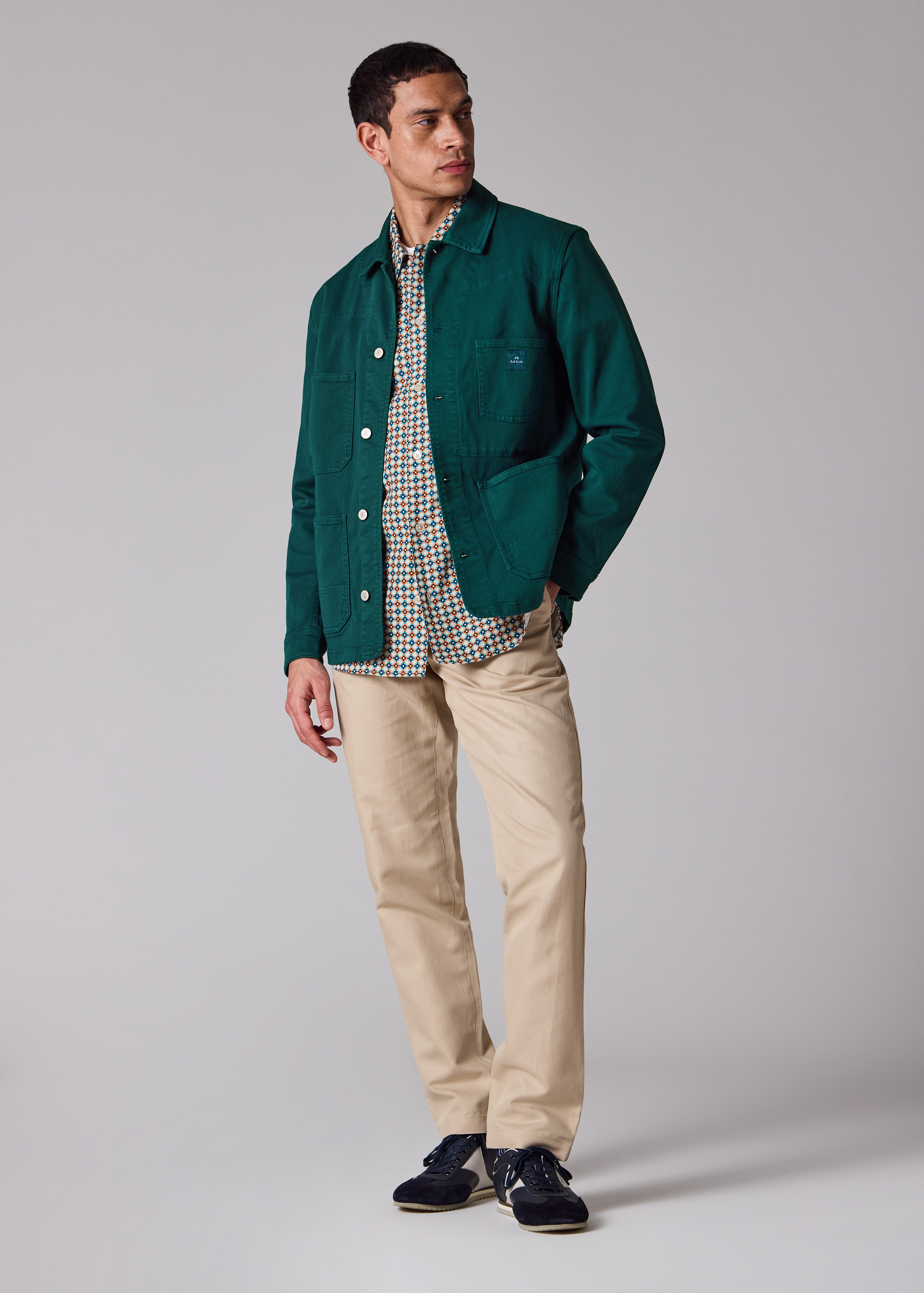Men's Petrol Green Garment-Dyed Denim Work Jacket