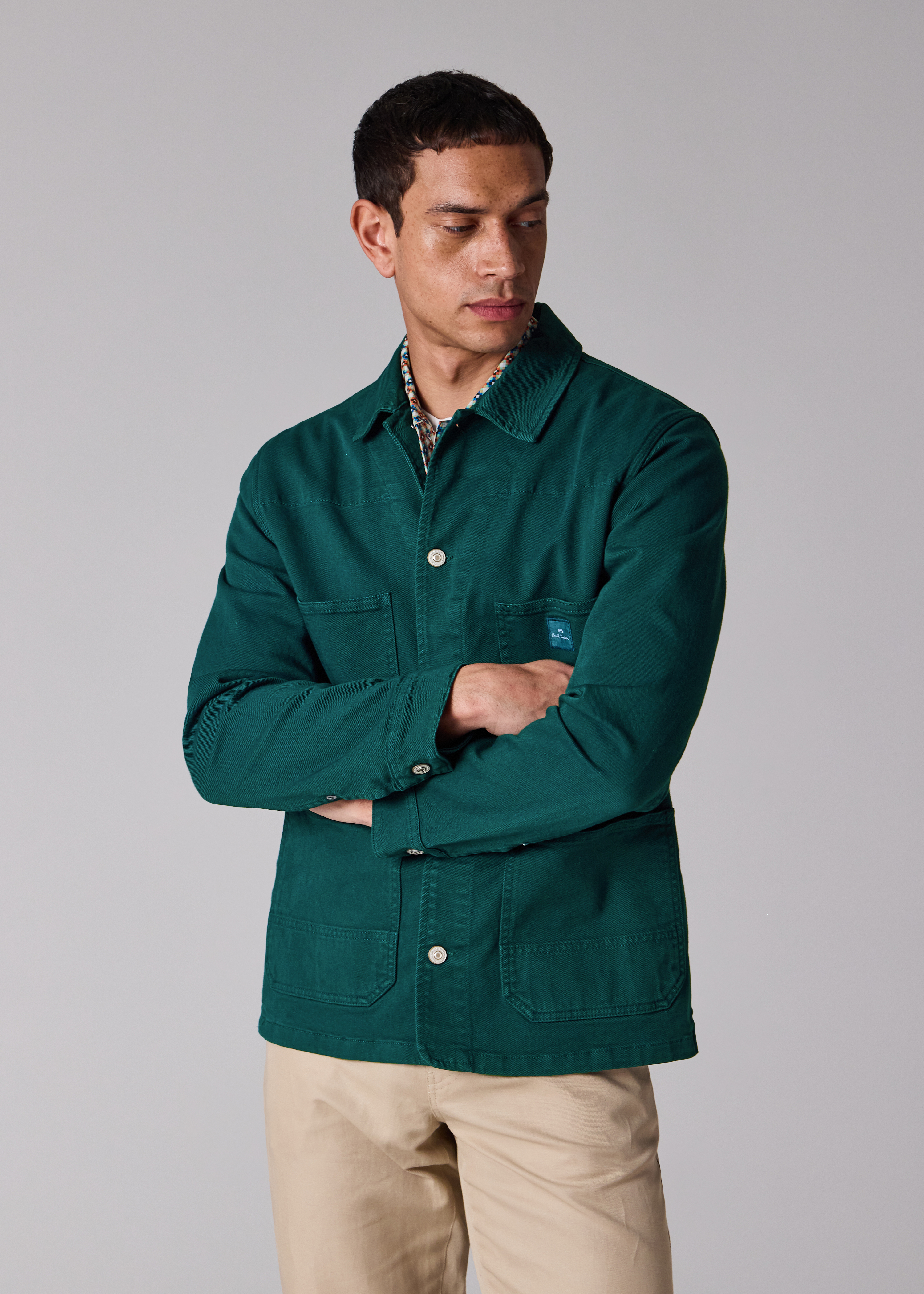 PS Paul Smith Petrol Green Garment-Dyed Denim Work Jacket | King's