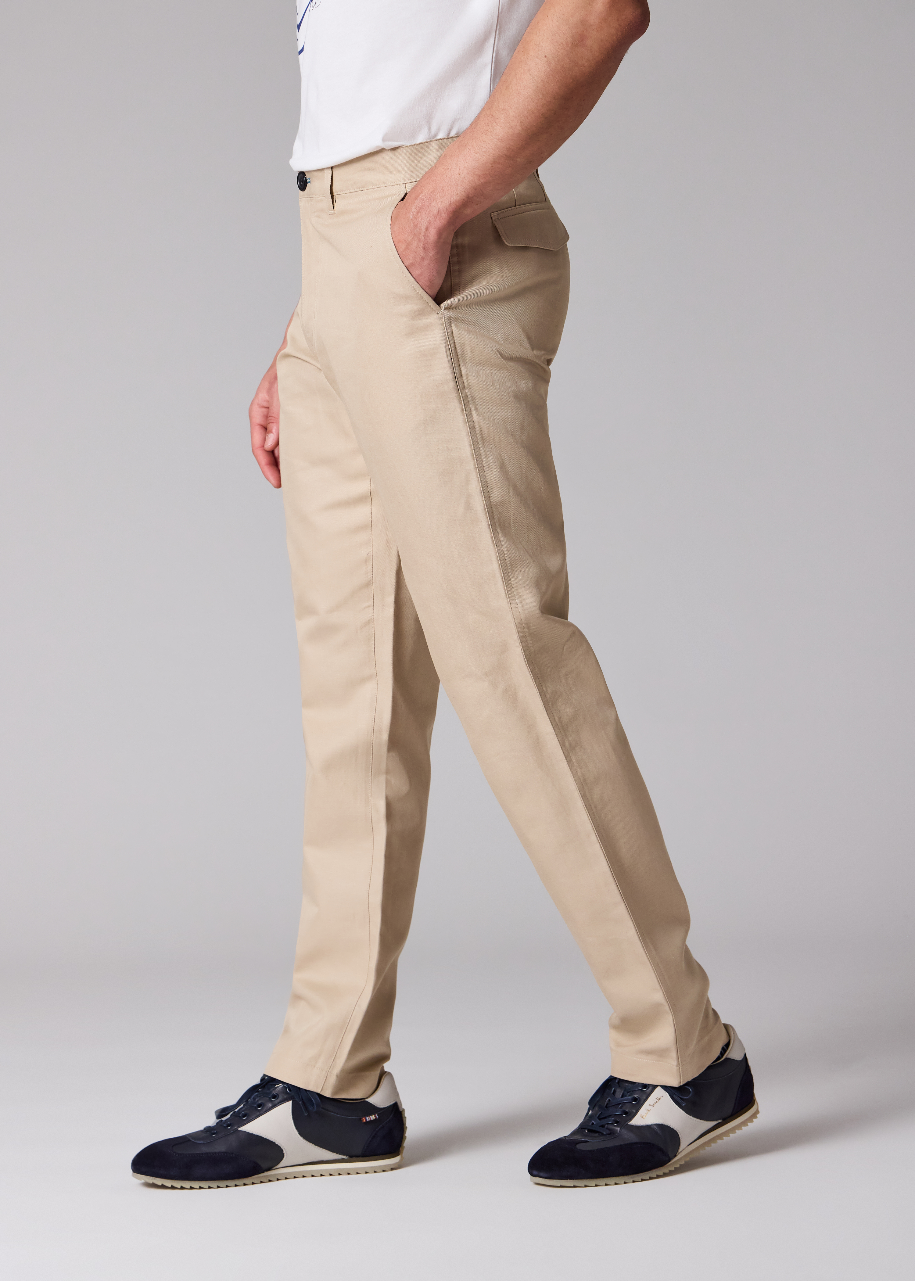 PS Paul Smith Tapered-Fit Ecru Cotton-Linen Trousers | King's Cross