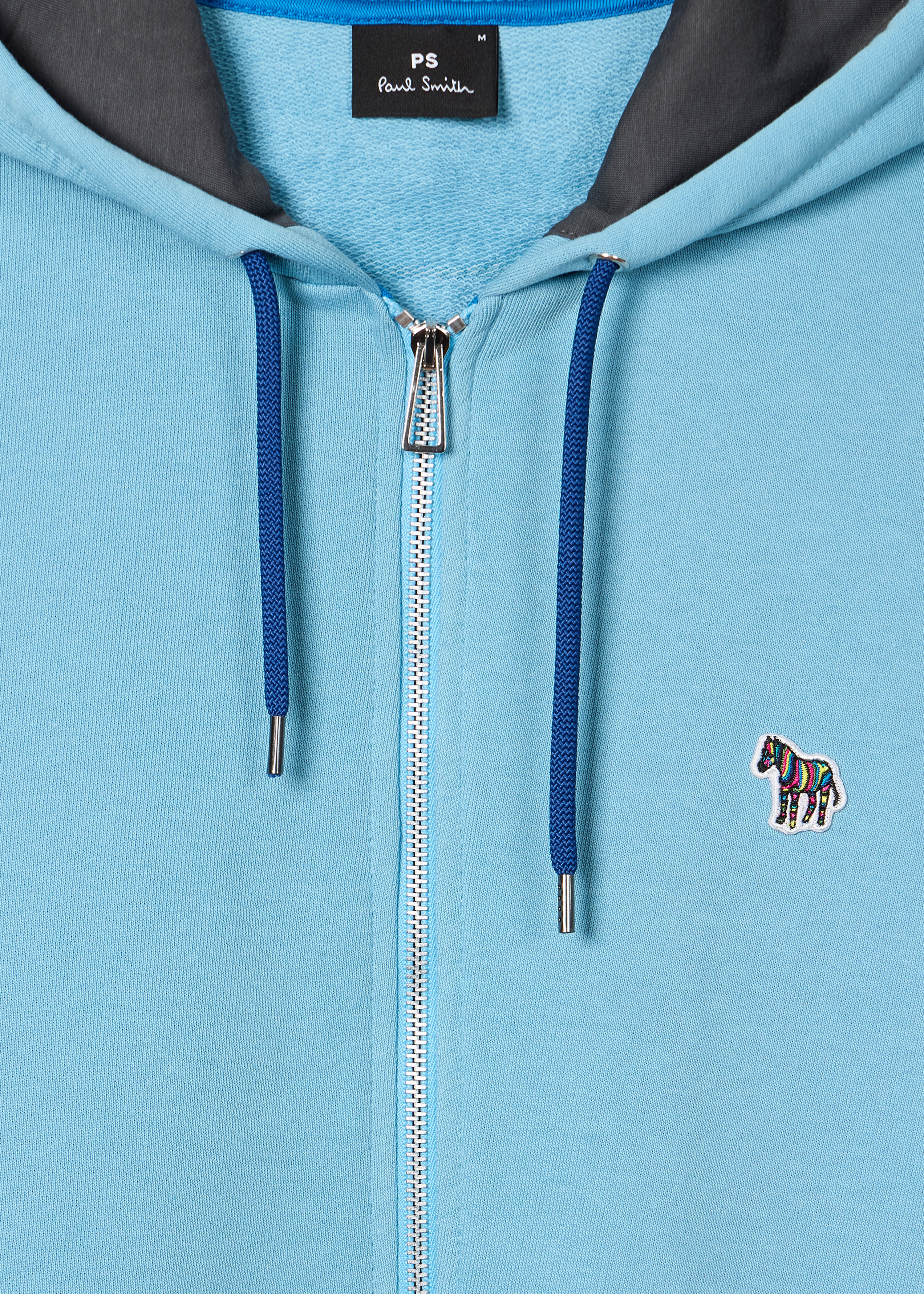 【Paul Smith】ロゴ エンブロイダリー ジップブルゾン 近年モデル Men's Sky Blue Cotton Zip-Front Zebra Logo Hoodie