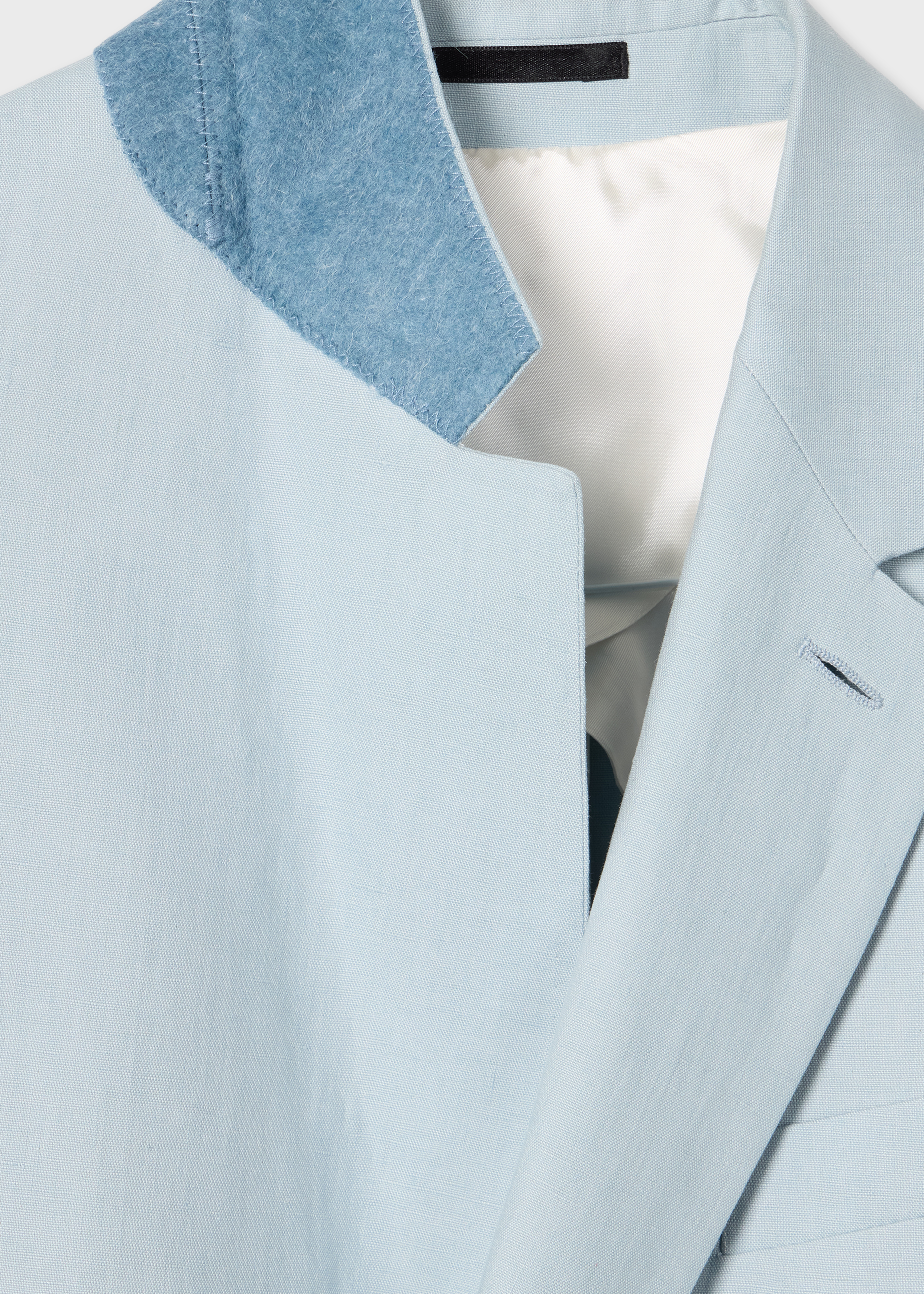 Light Blue Linen Buggy-Lined Blazer thumbnail 3