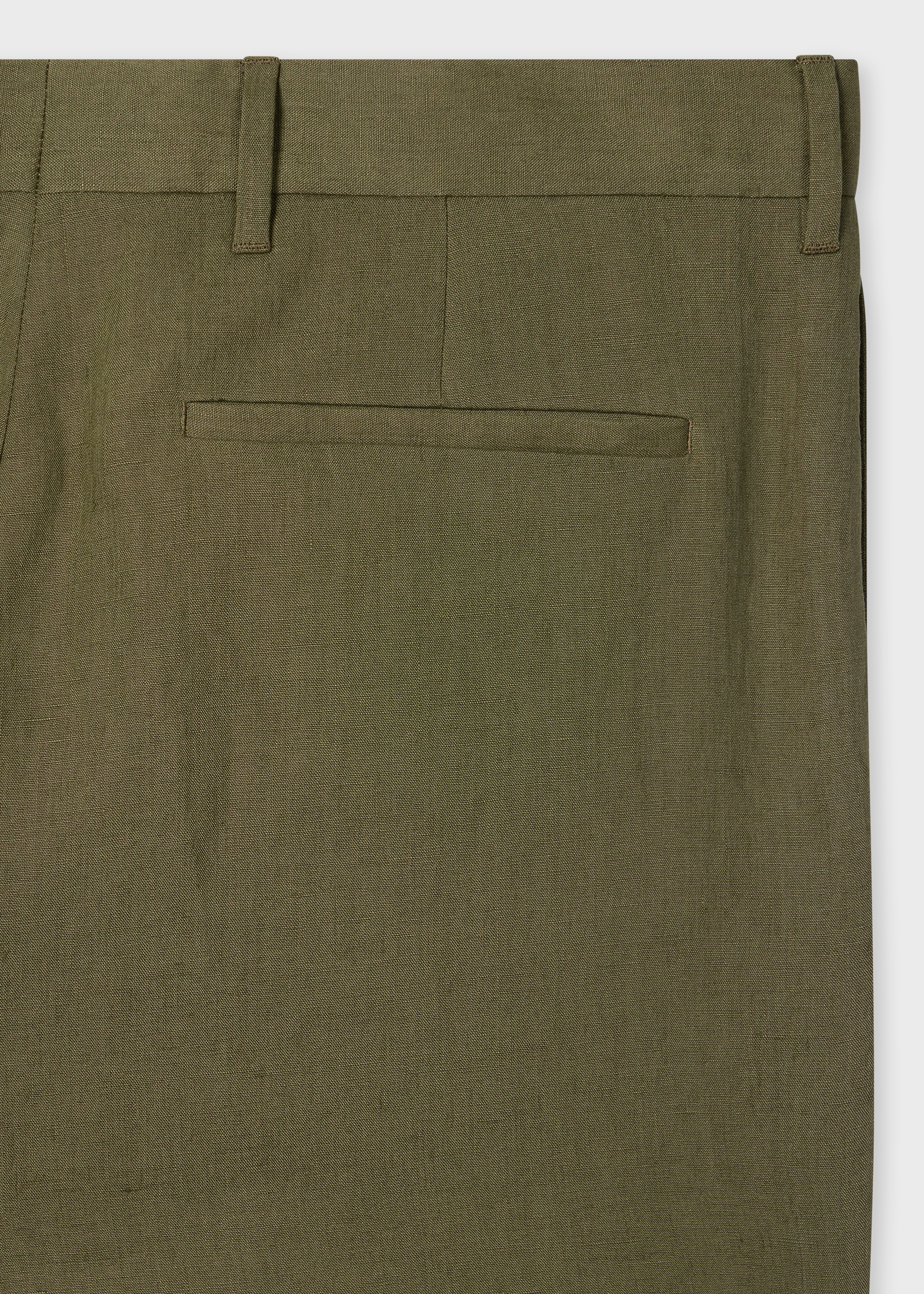 Relaxed-Fit Khaki Linen Trousers thumbnail 3