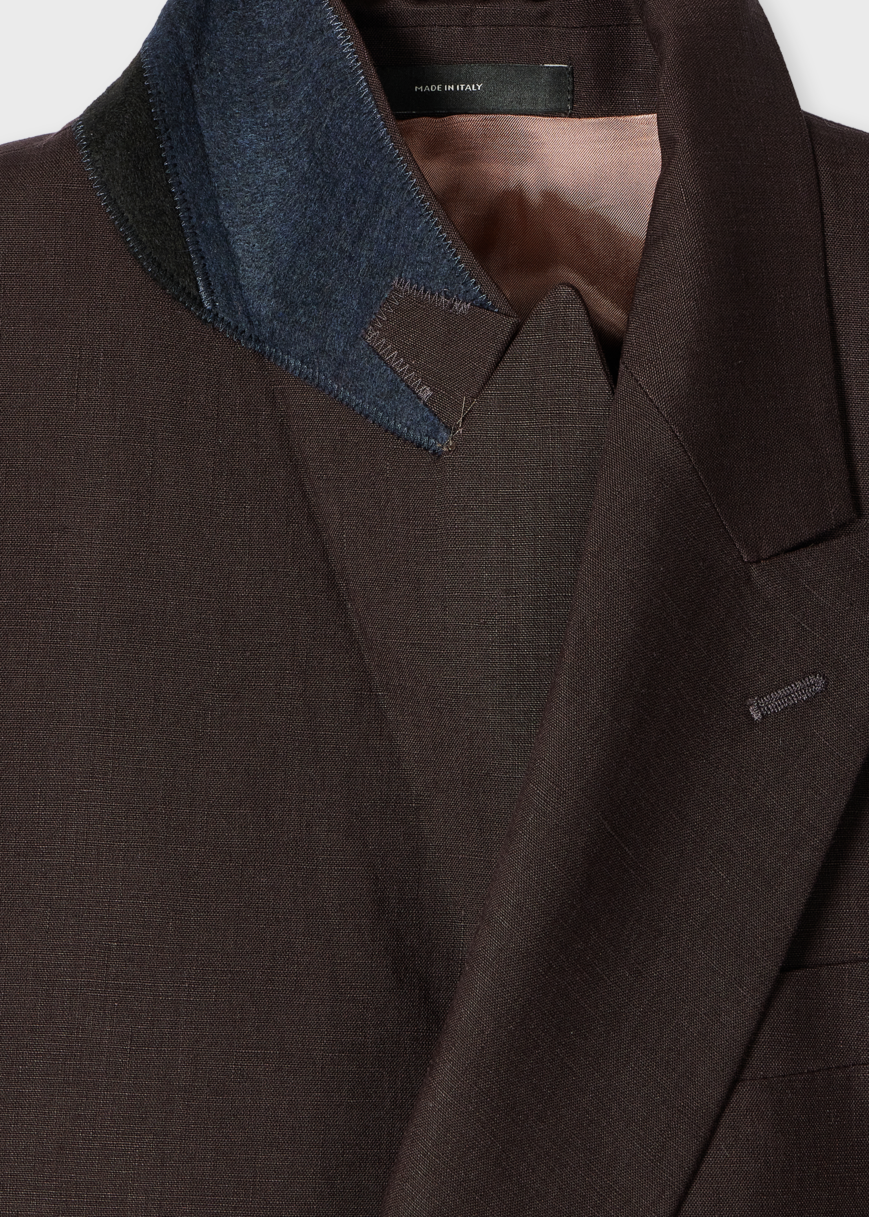 Aubergine Linen Double-Breasted Blazer thumbnail 13