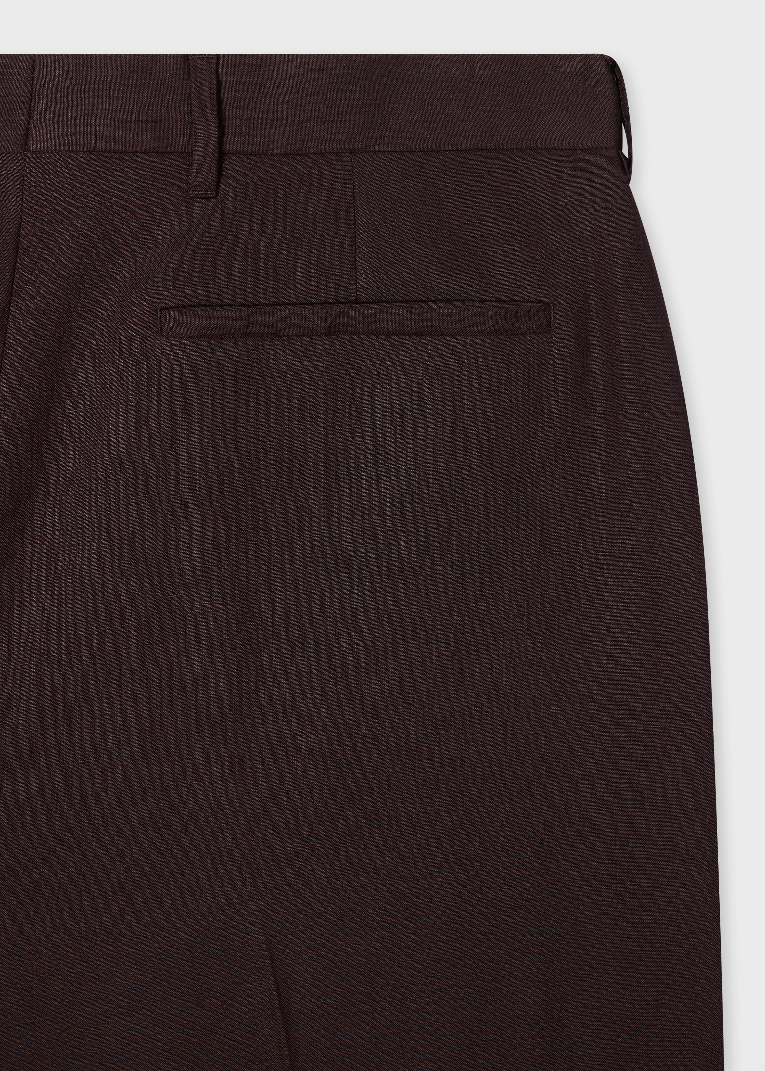 Relaxed-Fit Aubergine Linen Trousers thumbnail 3