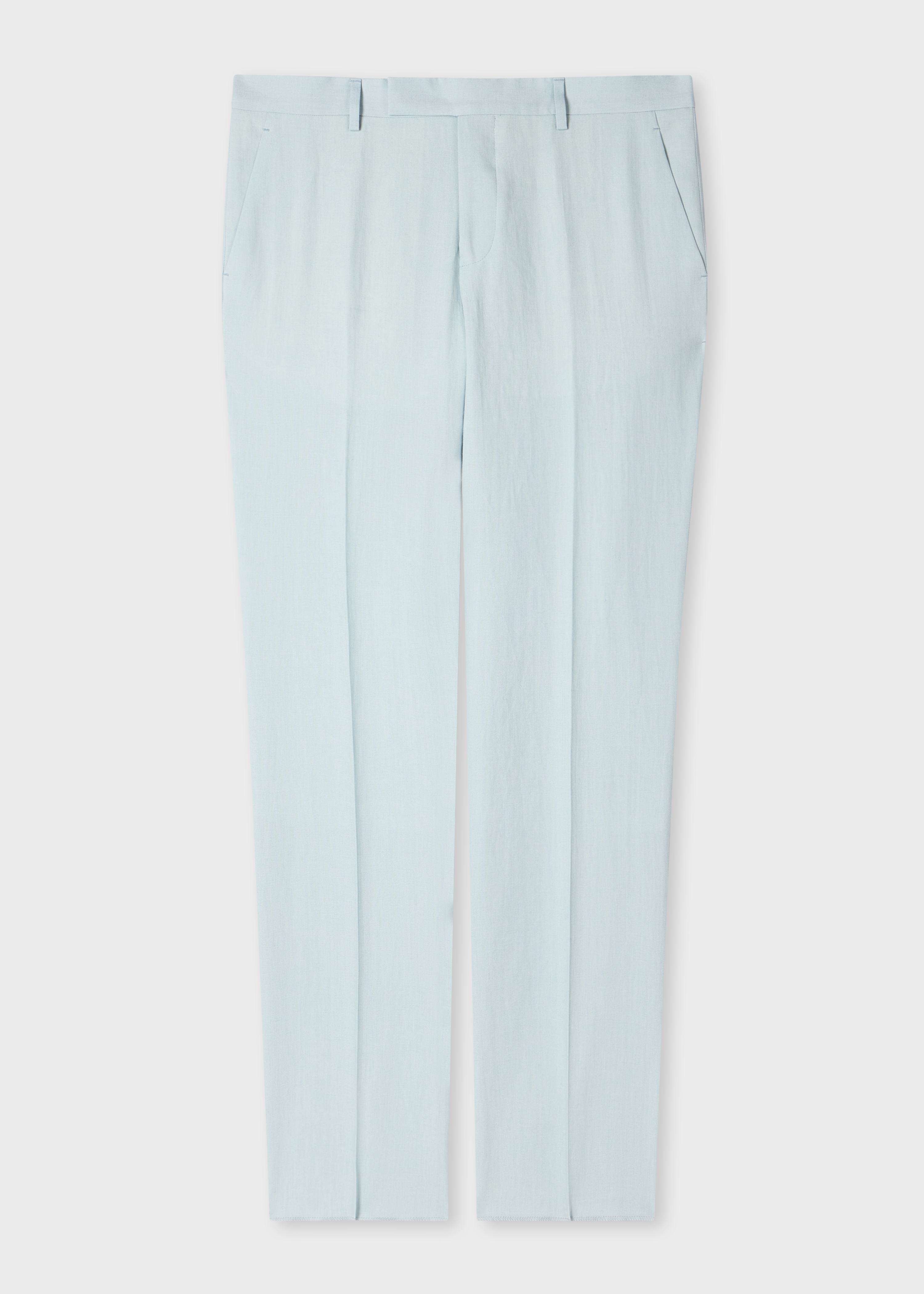 Tapered-Fit Light Blue Linen Trousers primary image