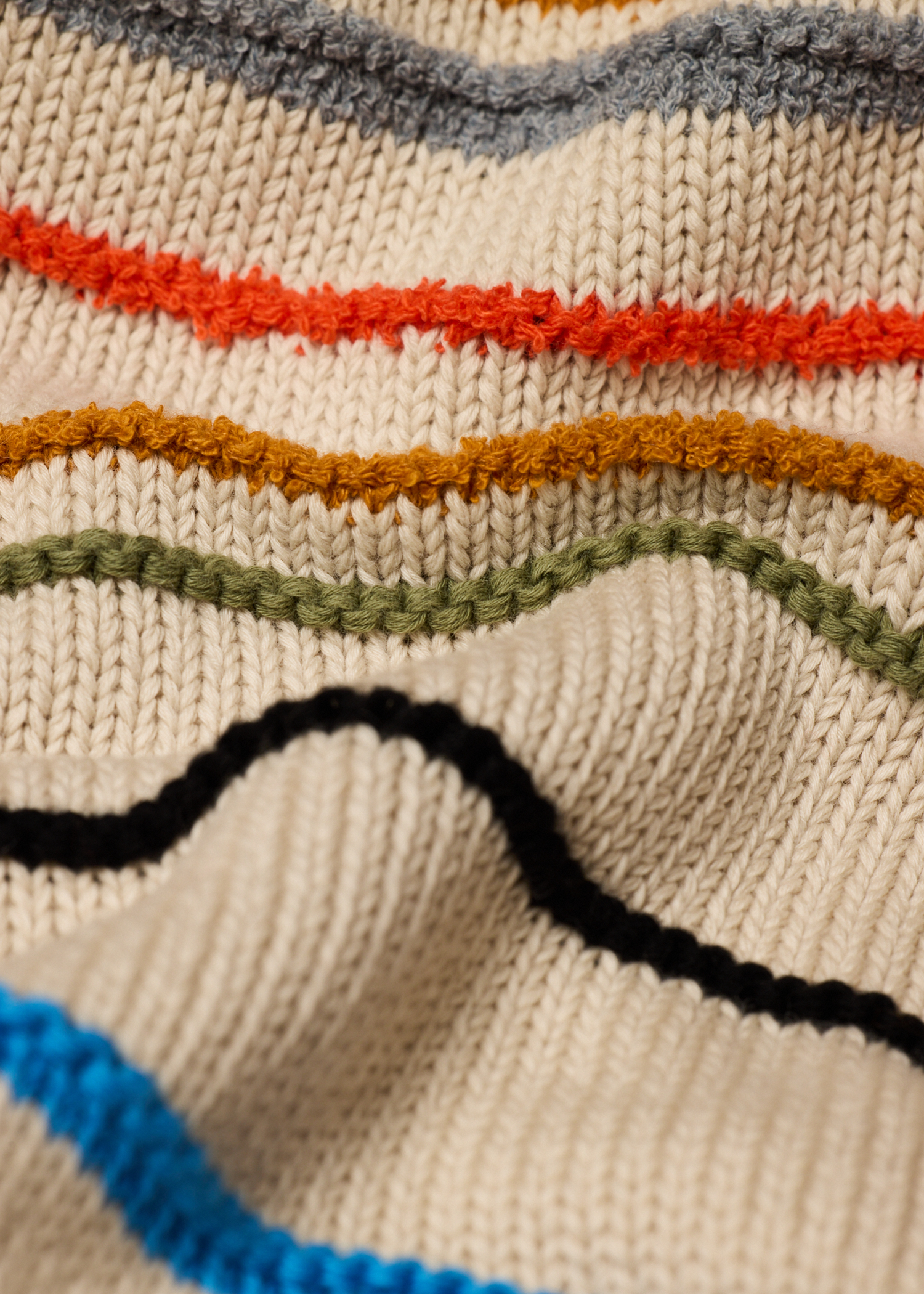 Paul Smith レイヤードカラー カーディガン　エクリュ Paul Smith Ecru 'Cairo Stripe' Cotton-Blend Cardigan | King's Cross