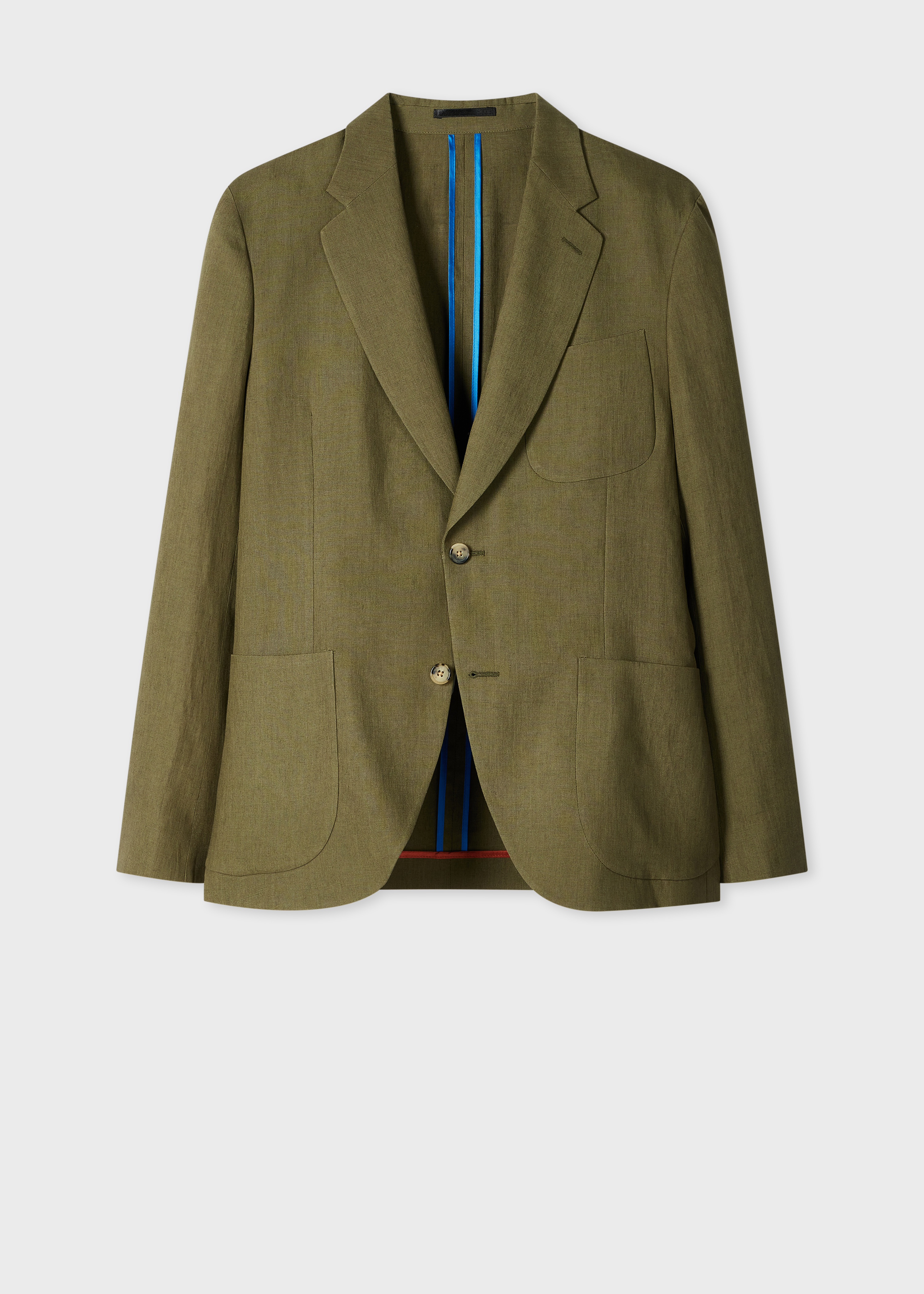Khaki Linen Two-Button Blazer primary image