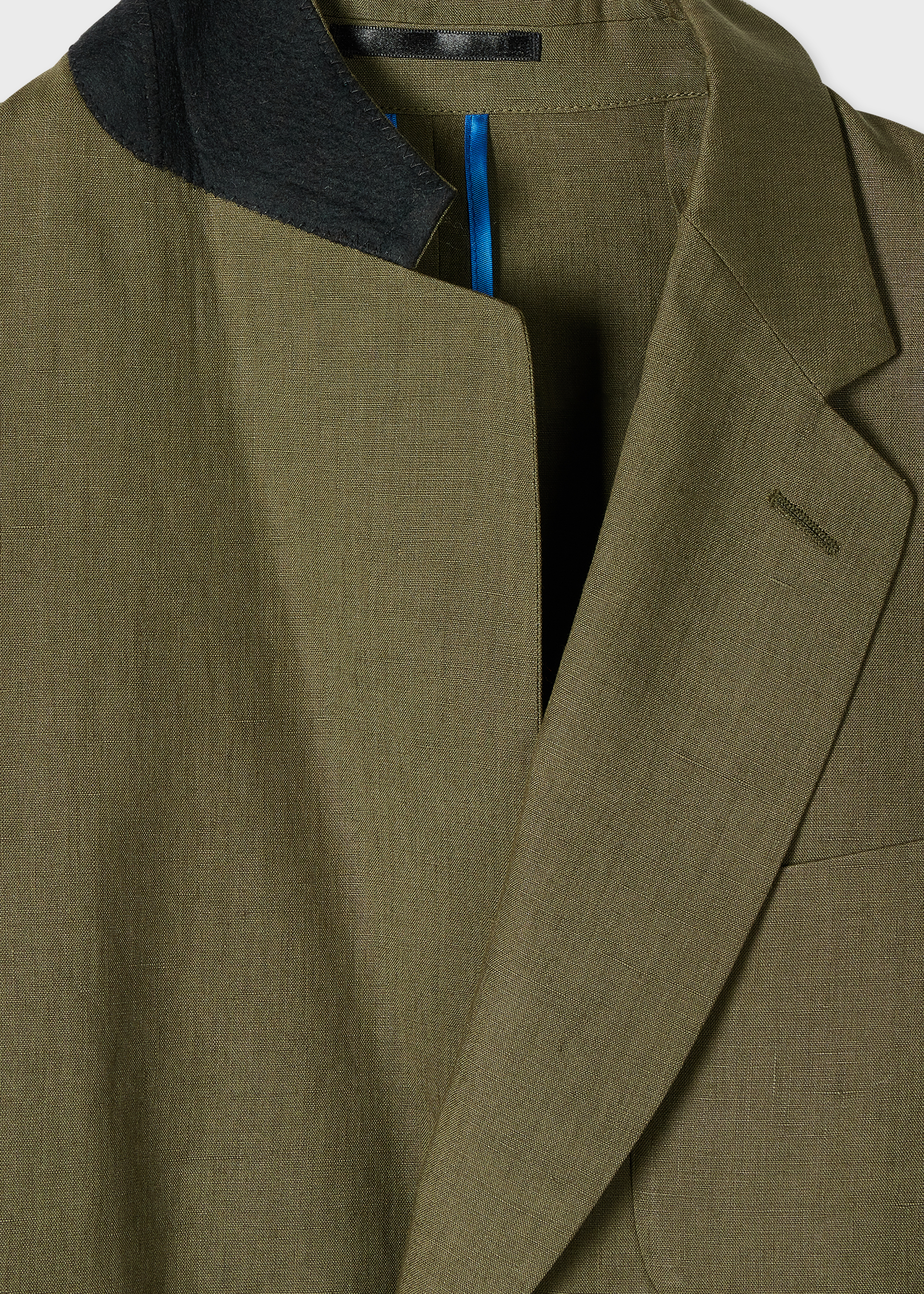 Khaki Linen Two-Button Blazer thumbnail 4