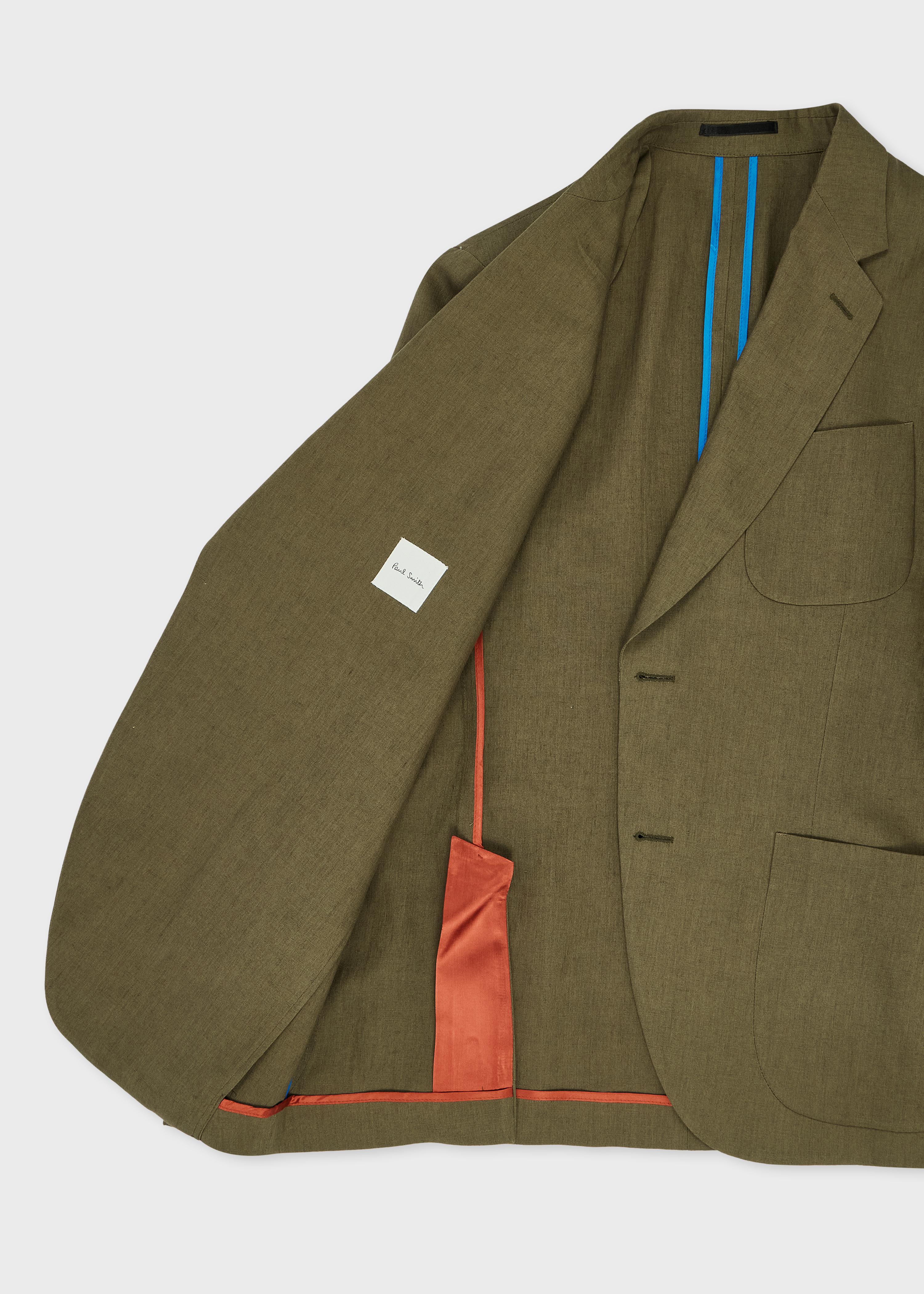 Khaki Linen Two-Button Blazer thumbnail 2