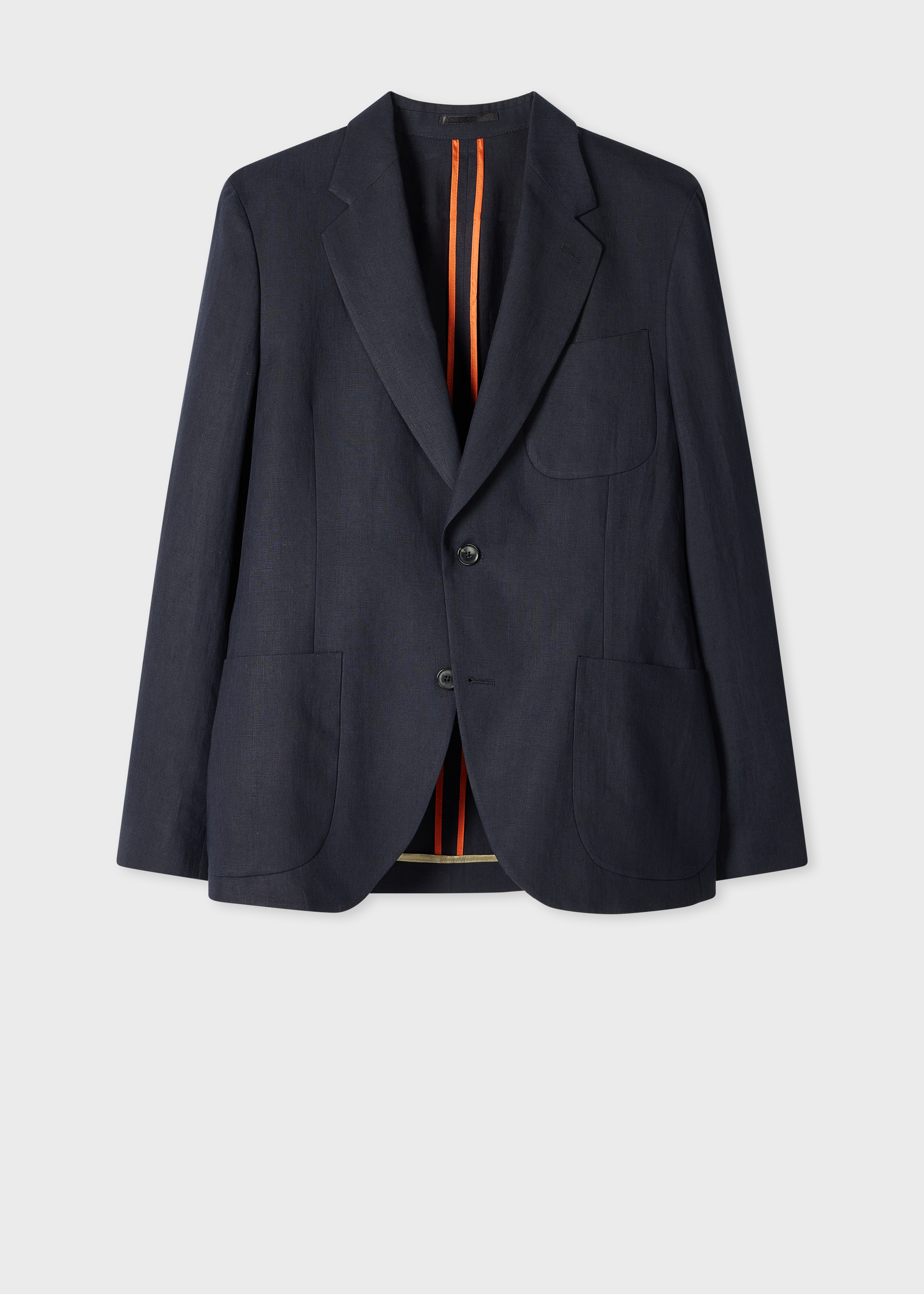 Navy Linen Two-Button Blazer primary image