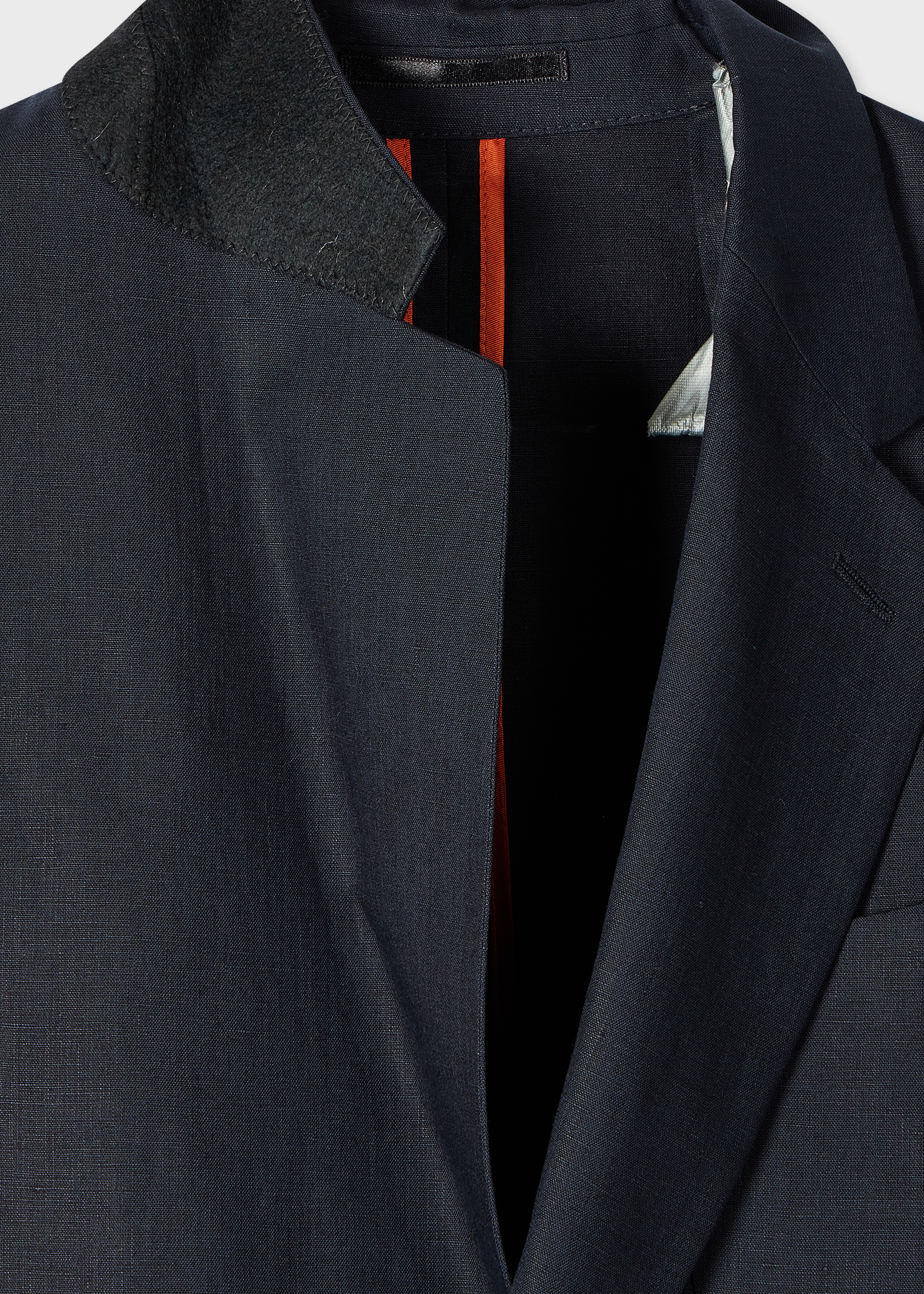 Navy Linen Two-Button Blazer thumbnail 2