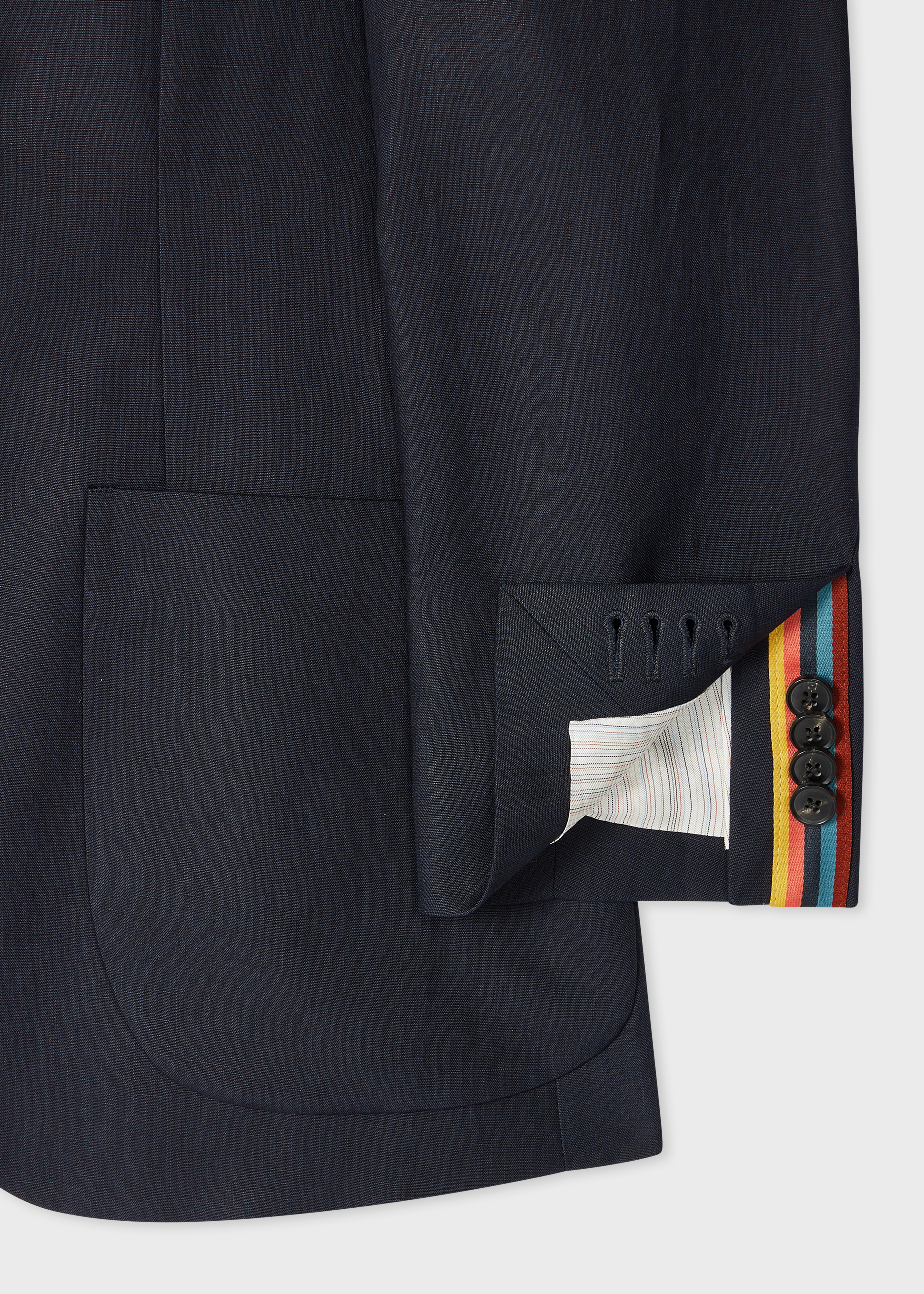 Navy Linen Two-Button Blazer thumbnail 3