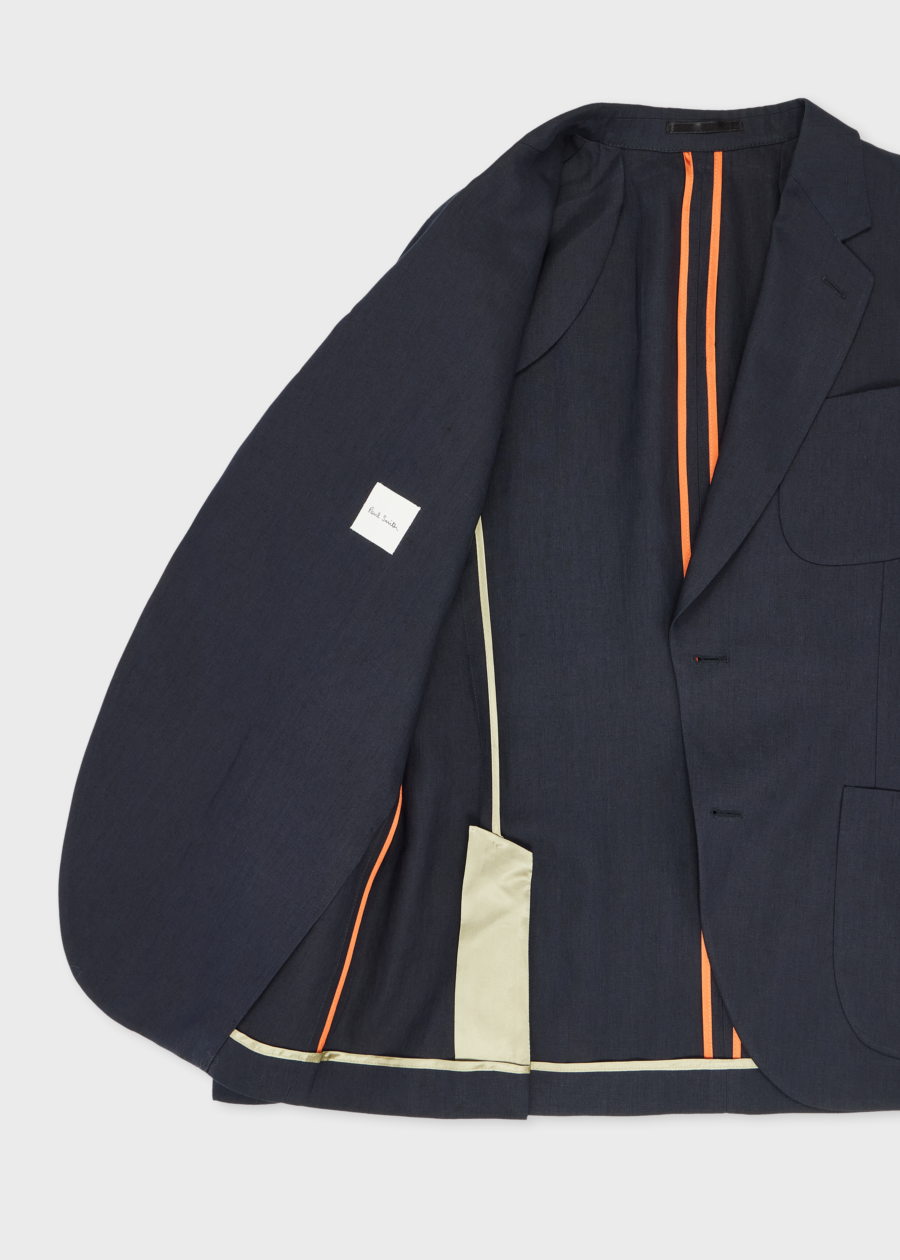 Navy Linen Two-Button Blazer thumbnail 4