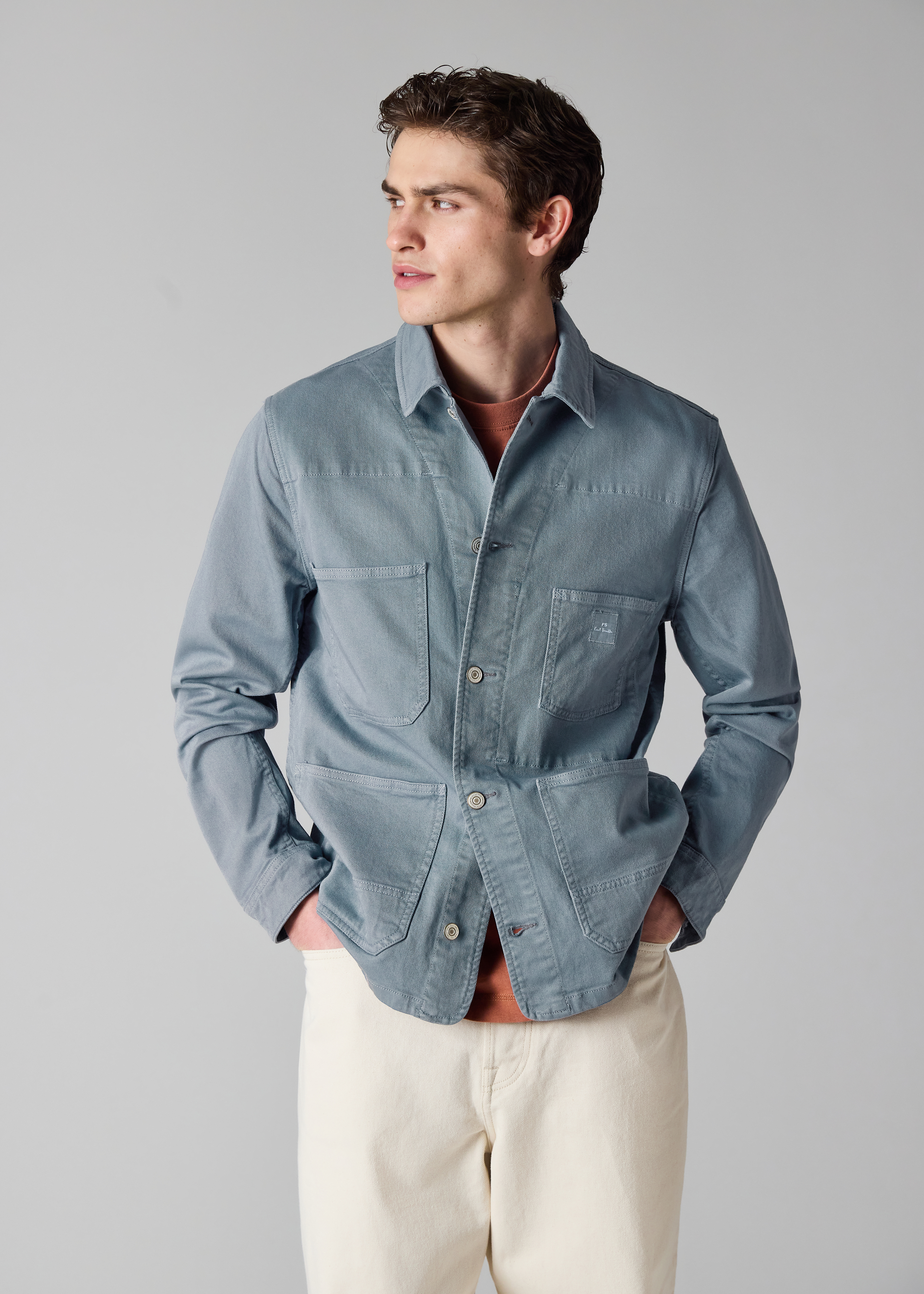 PS Paul Smith Khaki Garment-Dye 'Broad Stripe Zebra' Cotton Work