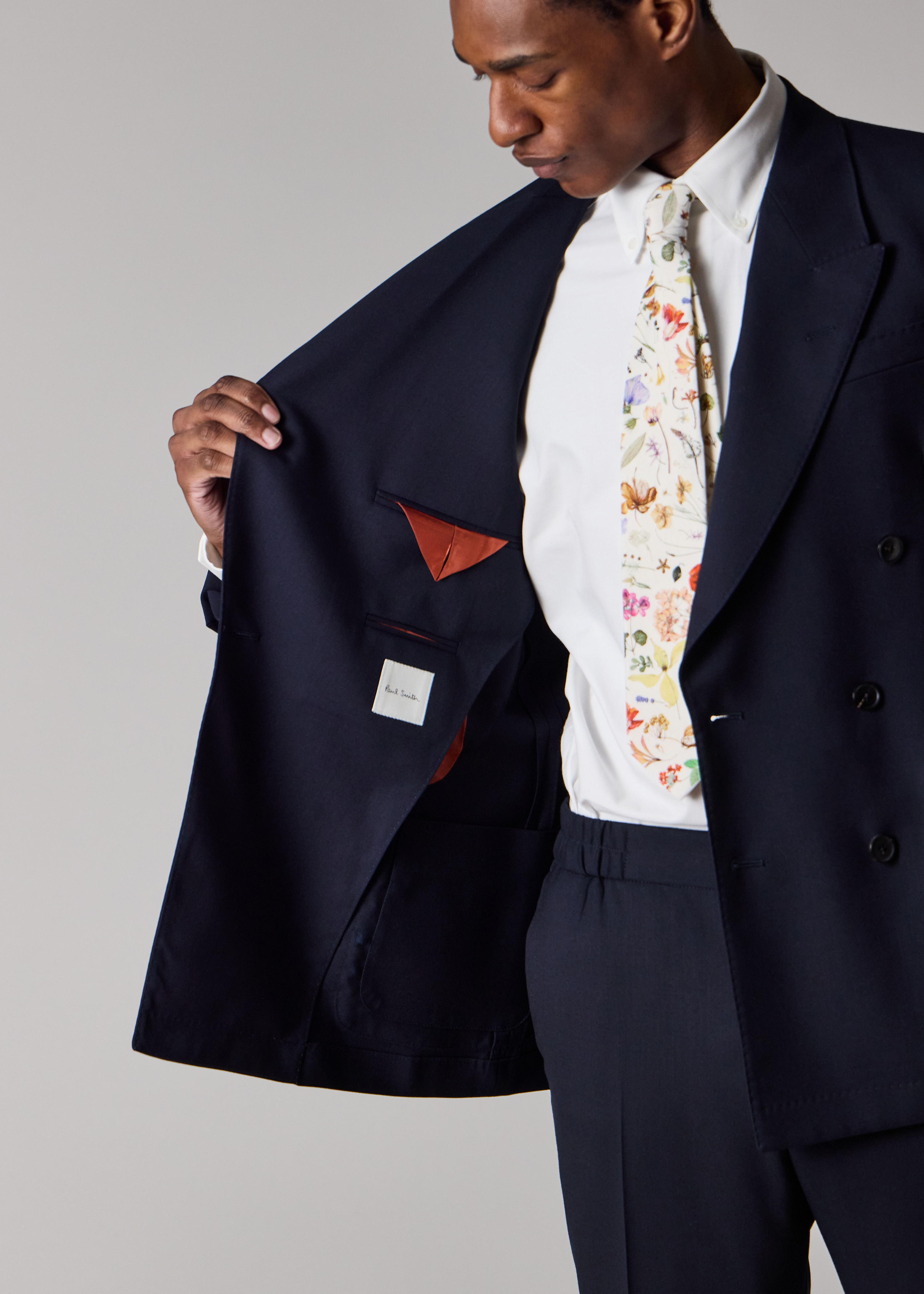 A Suit To Travel In - Navy Double-Breasted Wool Blazer thumbnail 3
