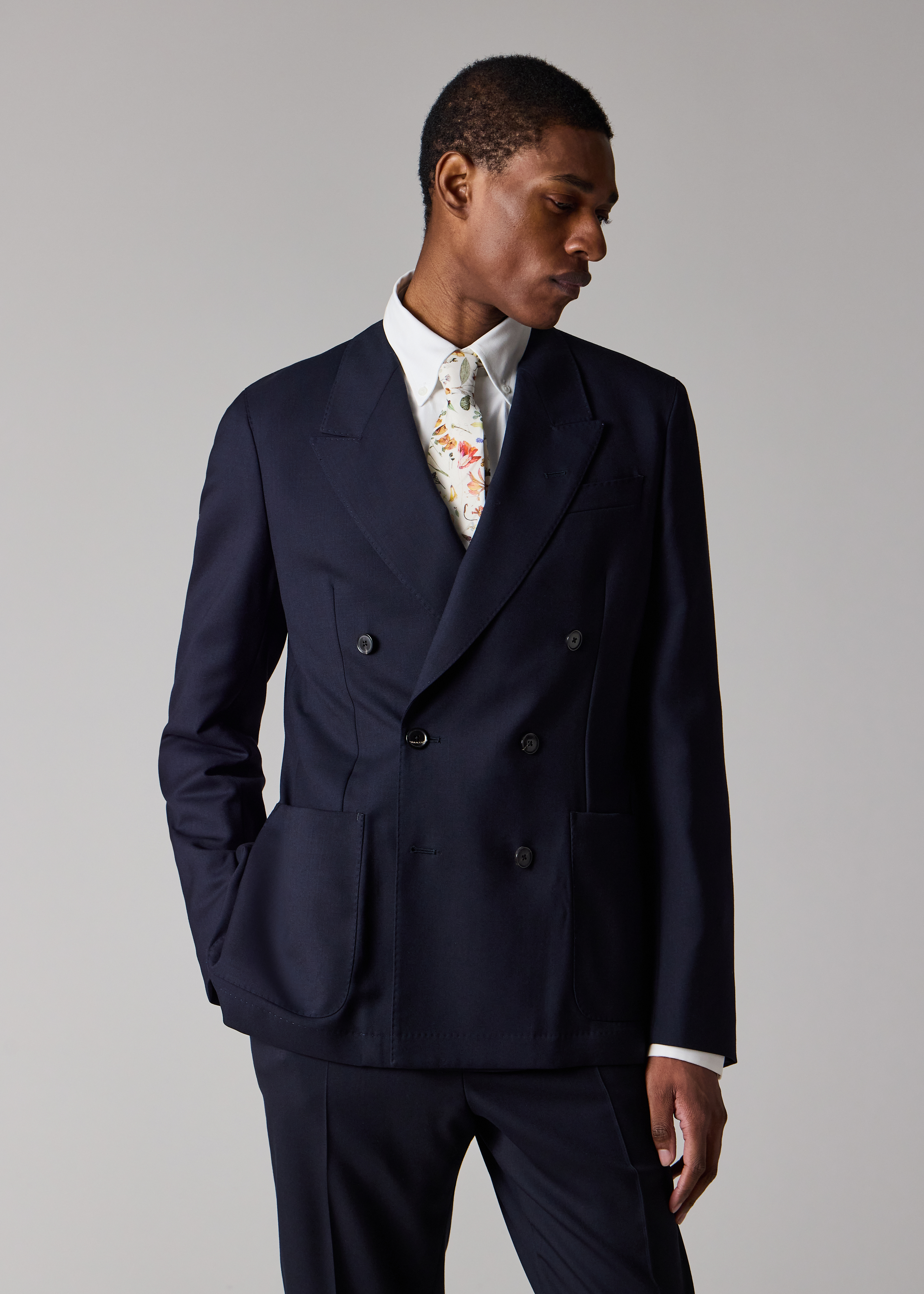 Paul Smith Tailored-Fit Black 'Suit To Travel In' Double-Breasted