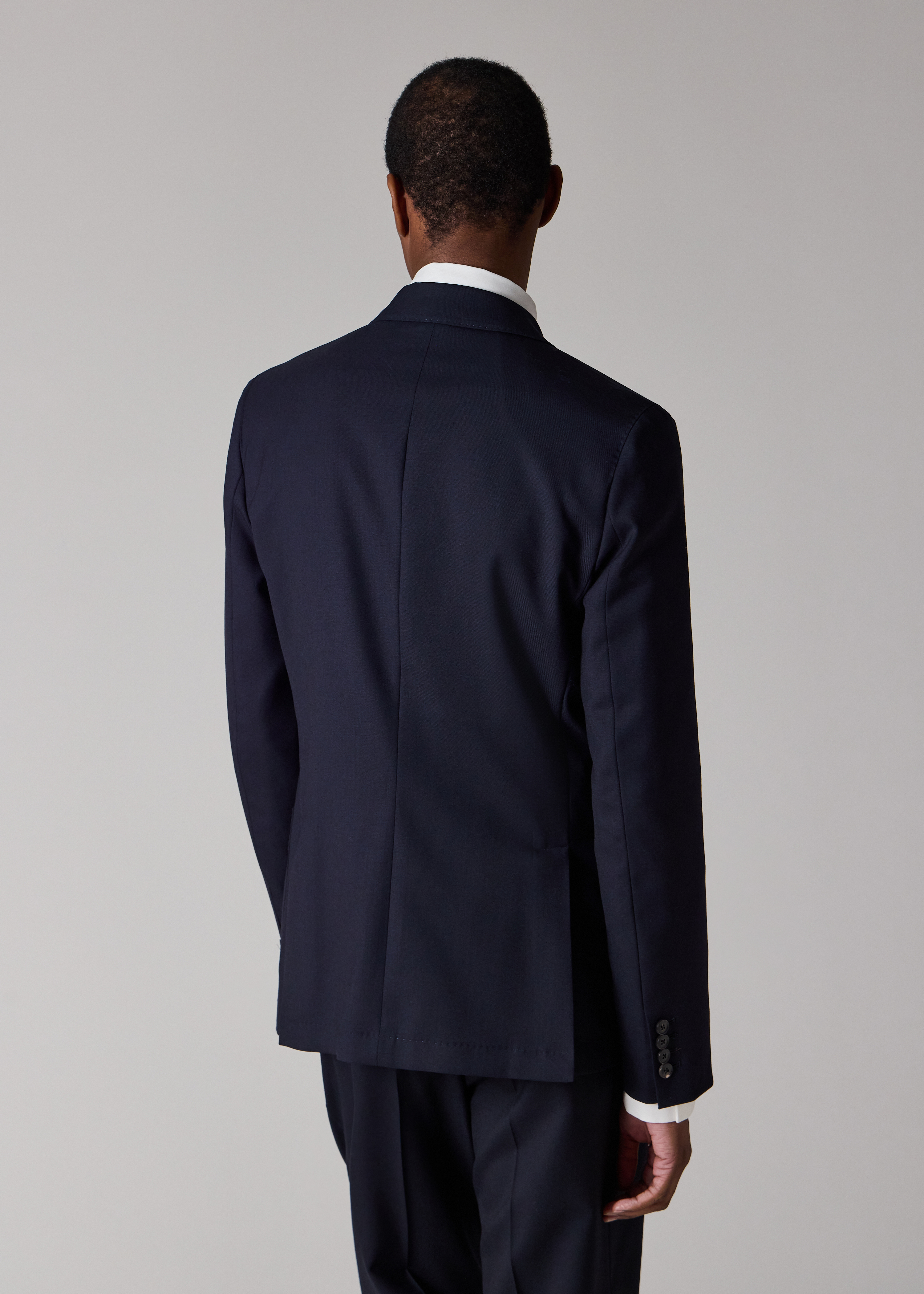 A Suit To Travel In - Navy Double-Breasted Wool Blazer thumbnail 4