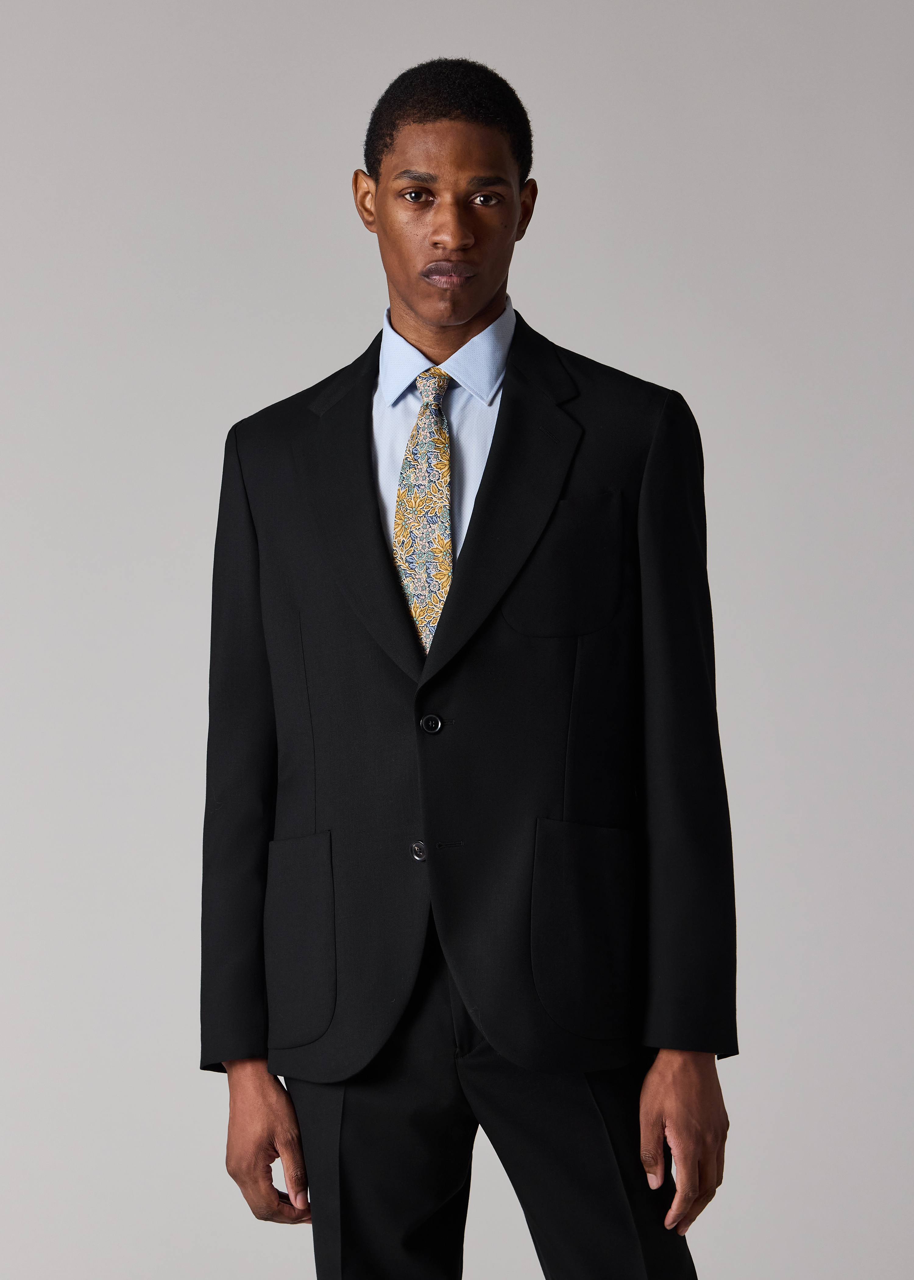 A Suit To Travel In - Black Wool Patch-Pocket Blazer