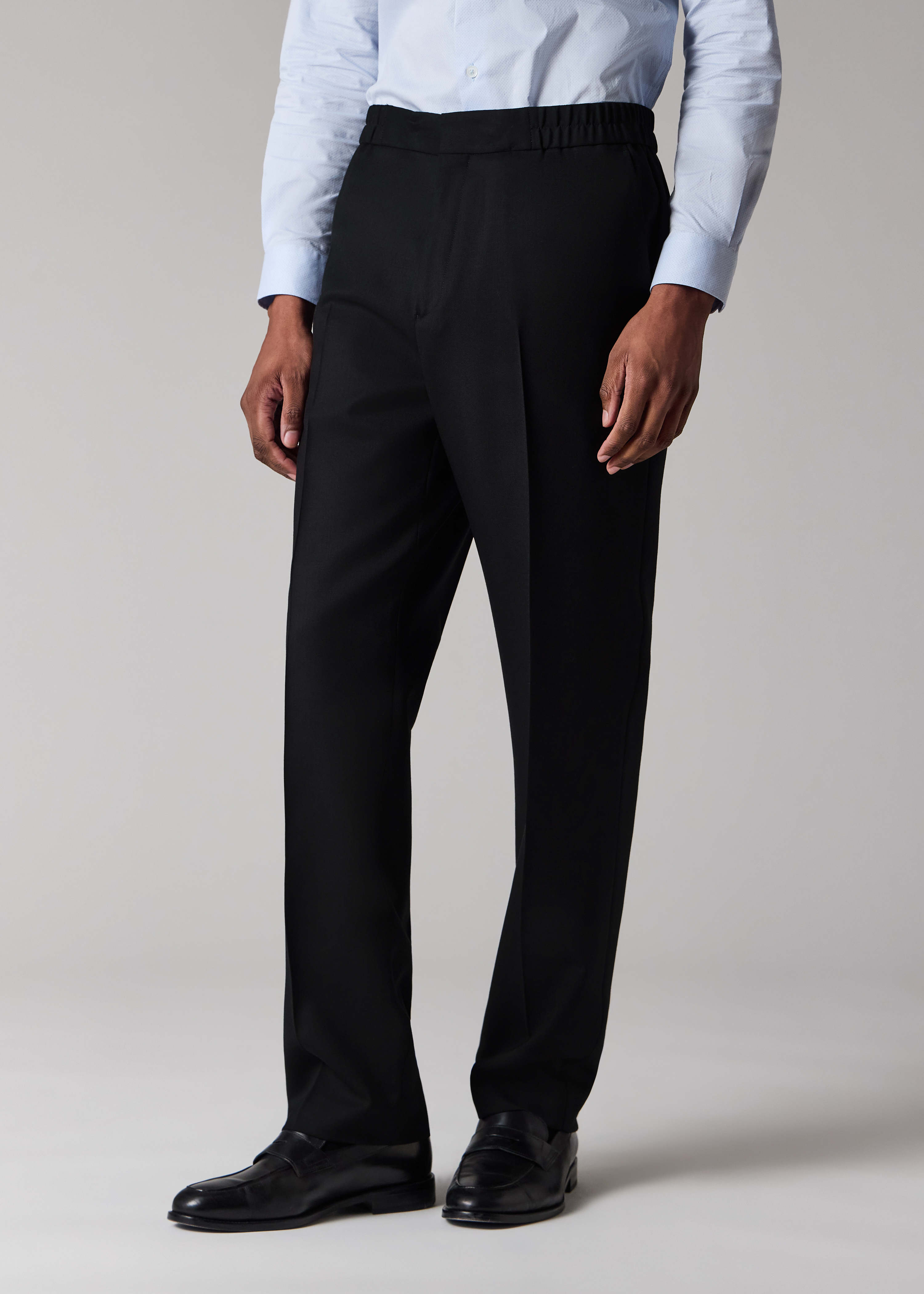 A Suit To Travel In - Black Elasticated-Waist Trousers thumbnail 4