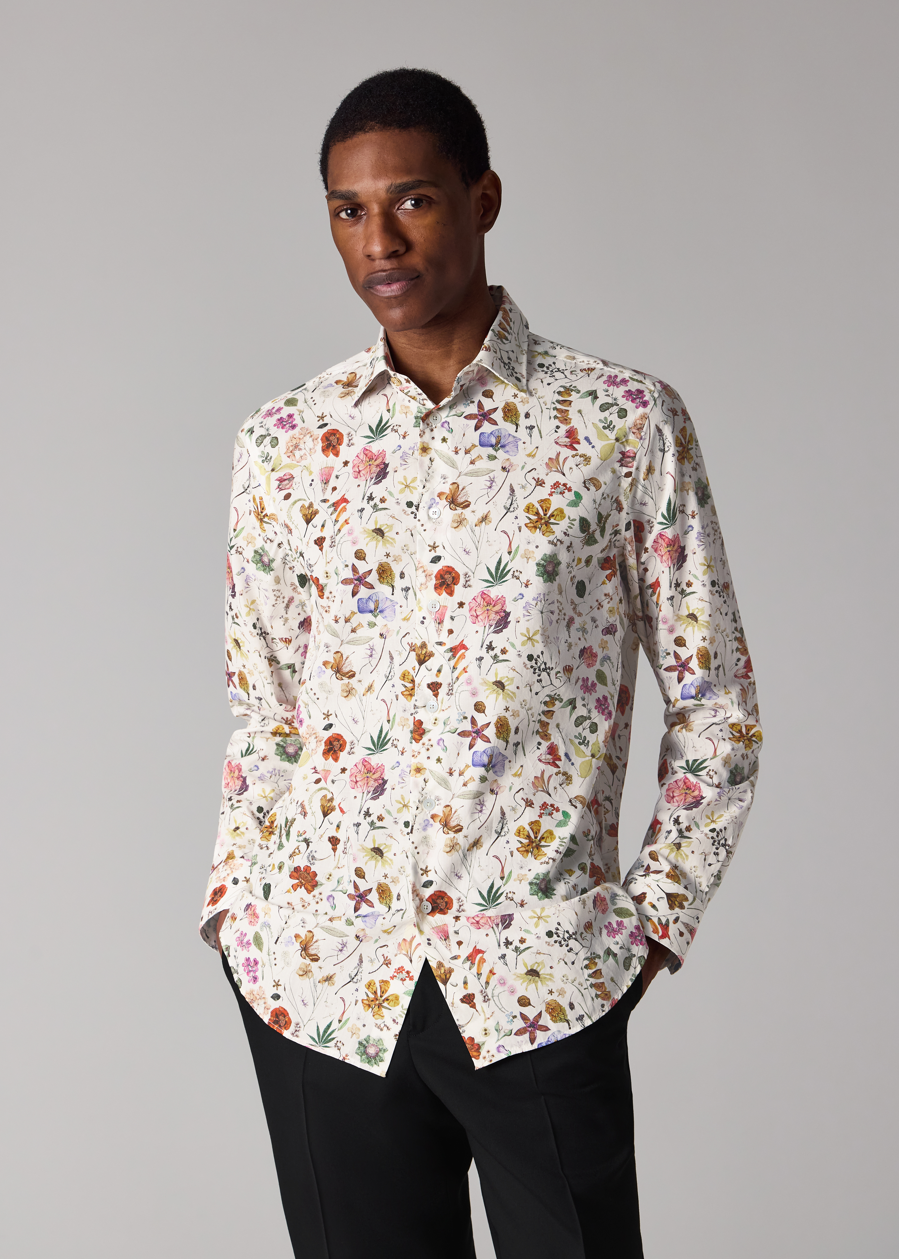 Paul Smith Tailored-Fit White 'Liberty Floral' Print Shirt