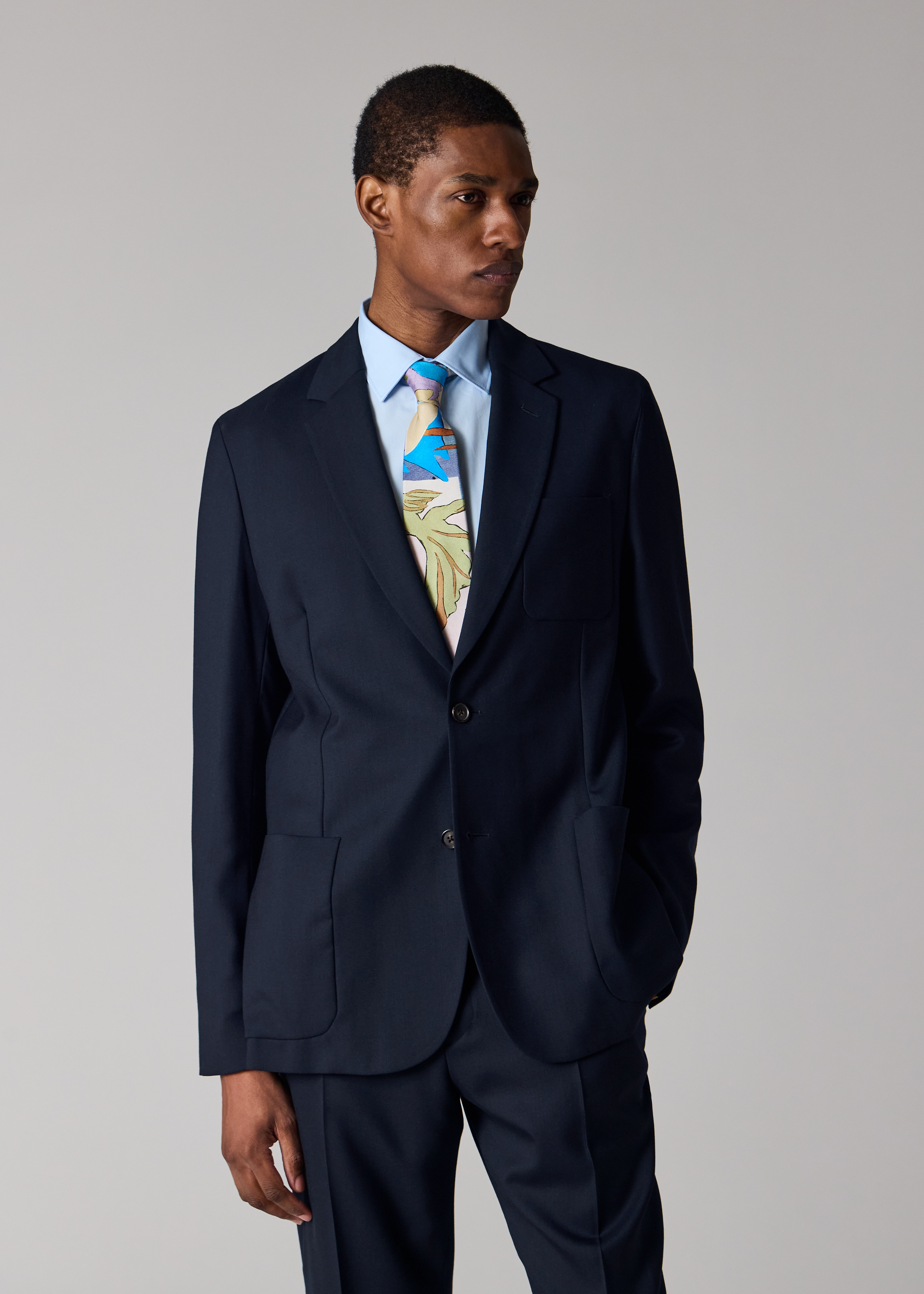 A Suit To Travel In - Navy Wool Unlined Blazer primary image