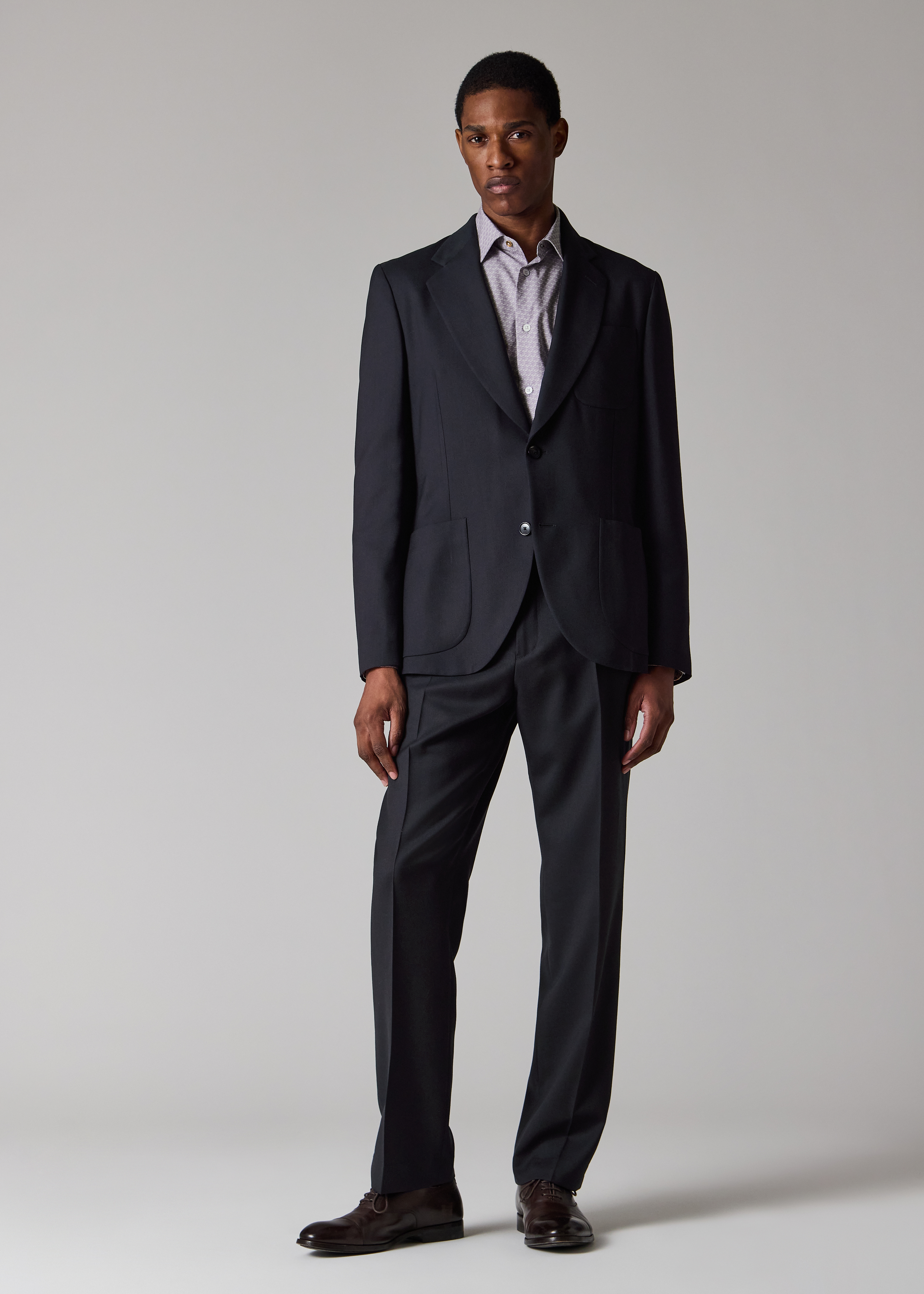 A Suit To Travel In - Navy Wool Patch-Pocket Blazer thumbnail 2