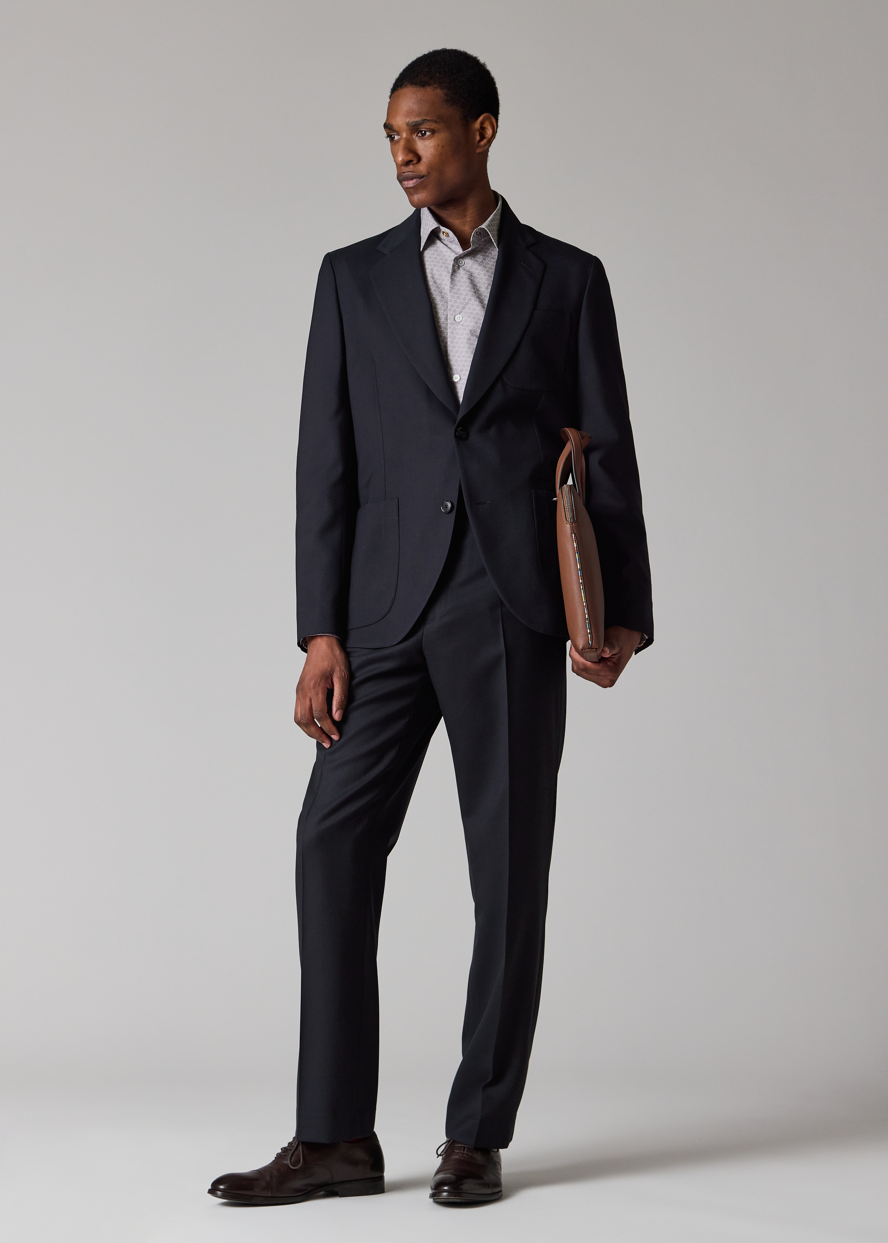 A Suit To Travel In - Navy Wool Patch-Pocket Blazer thumbnail 4